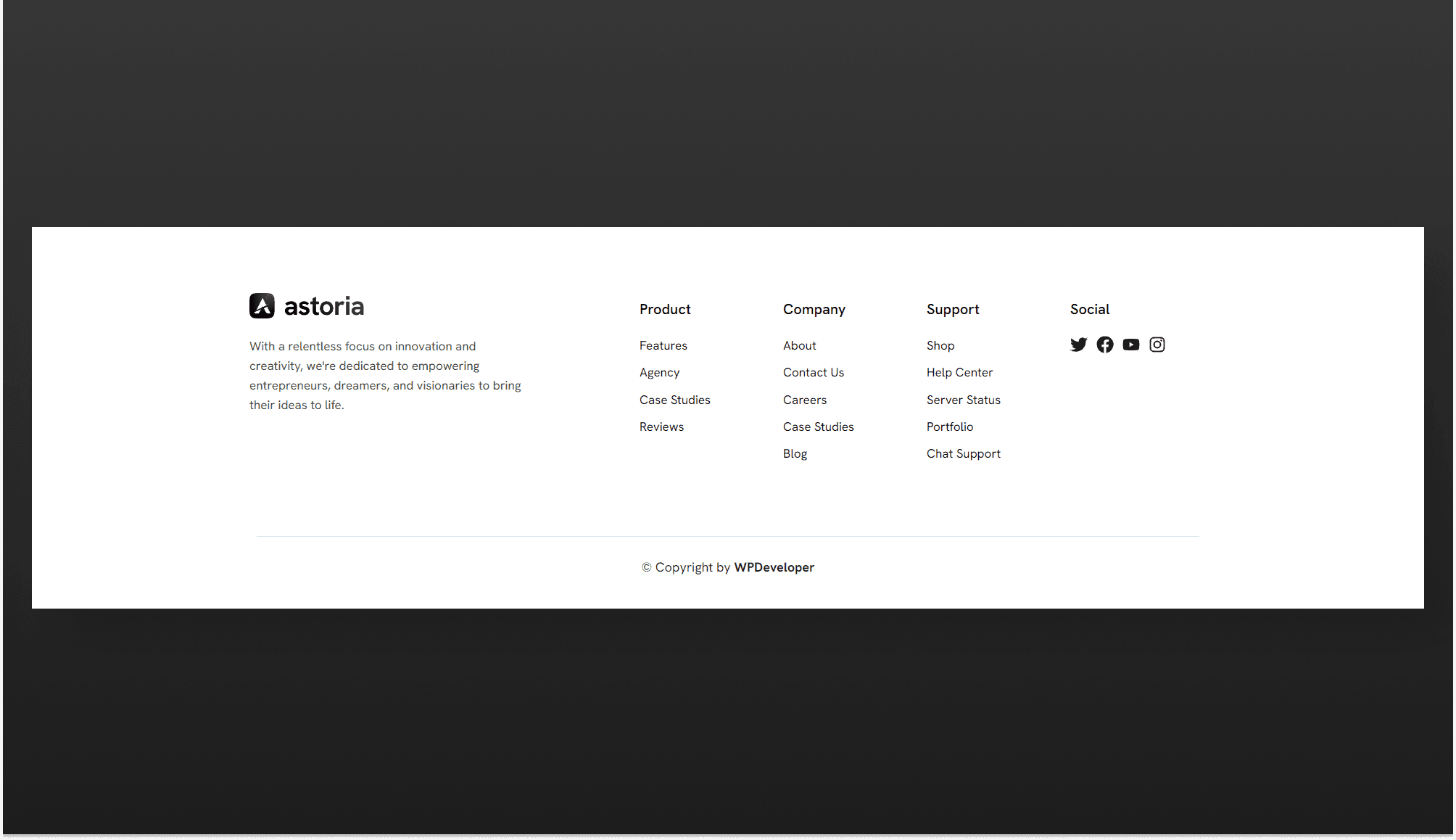 Astoria Footer Section Banner