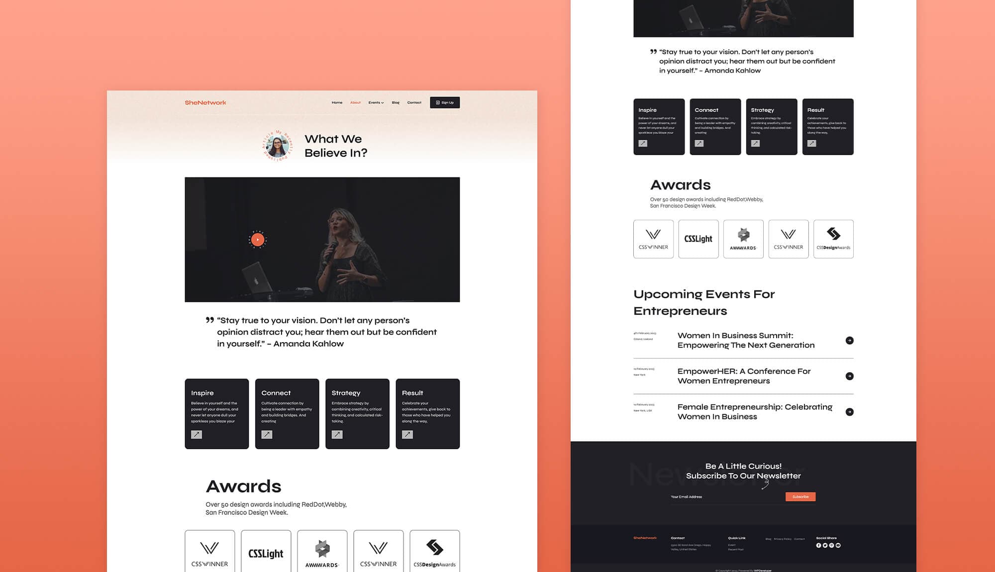 SheNetwork About Page For Gutenberg Banner