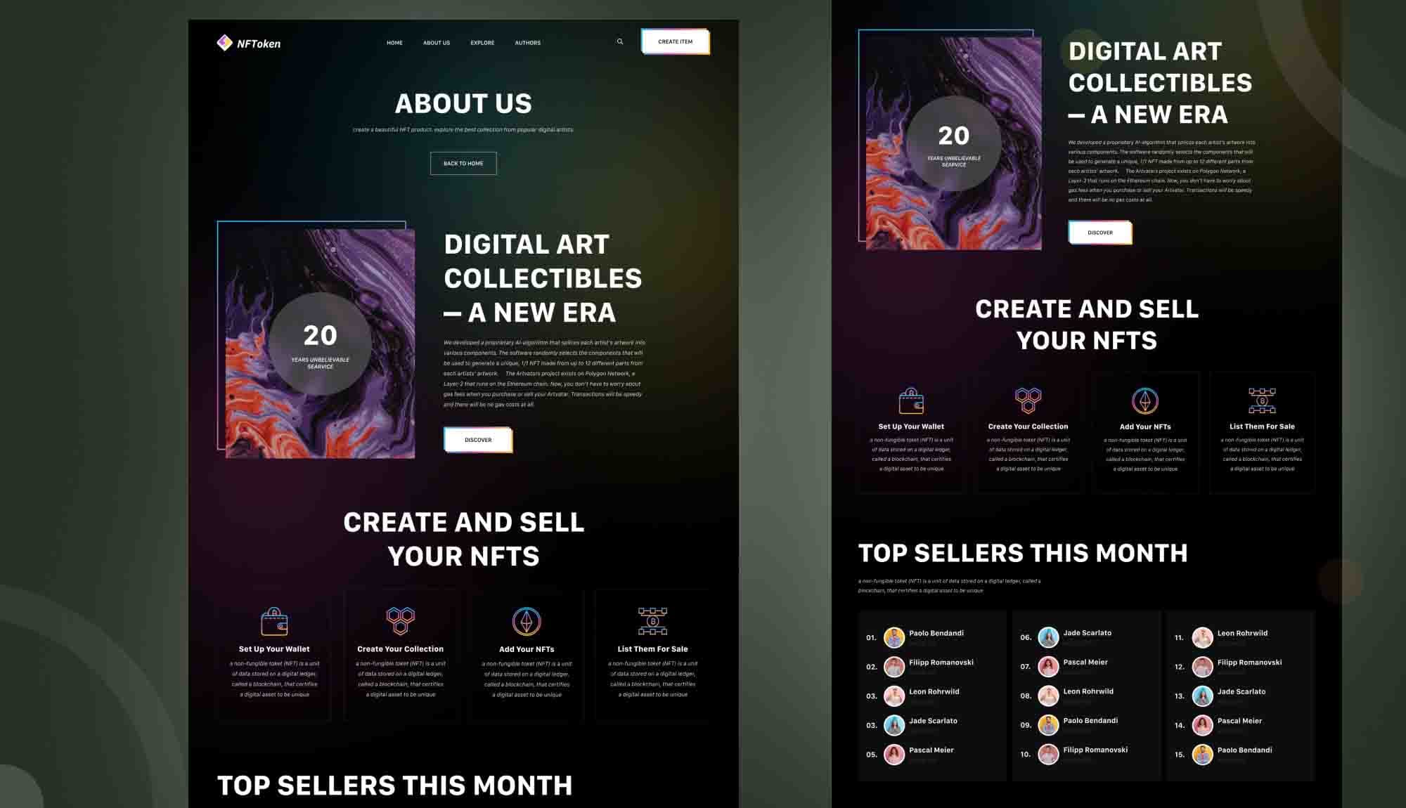 NFToken About Page By Templately