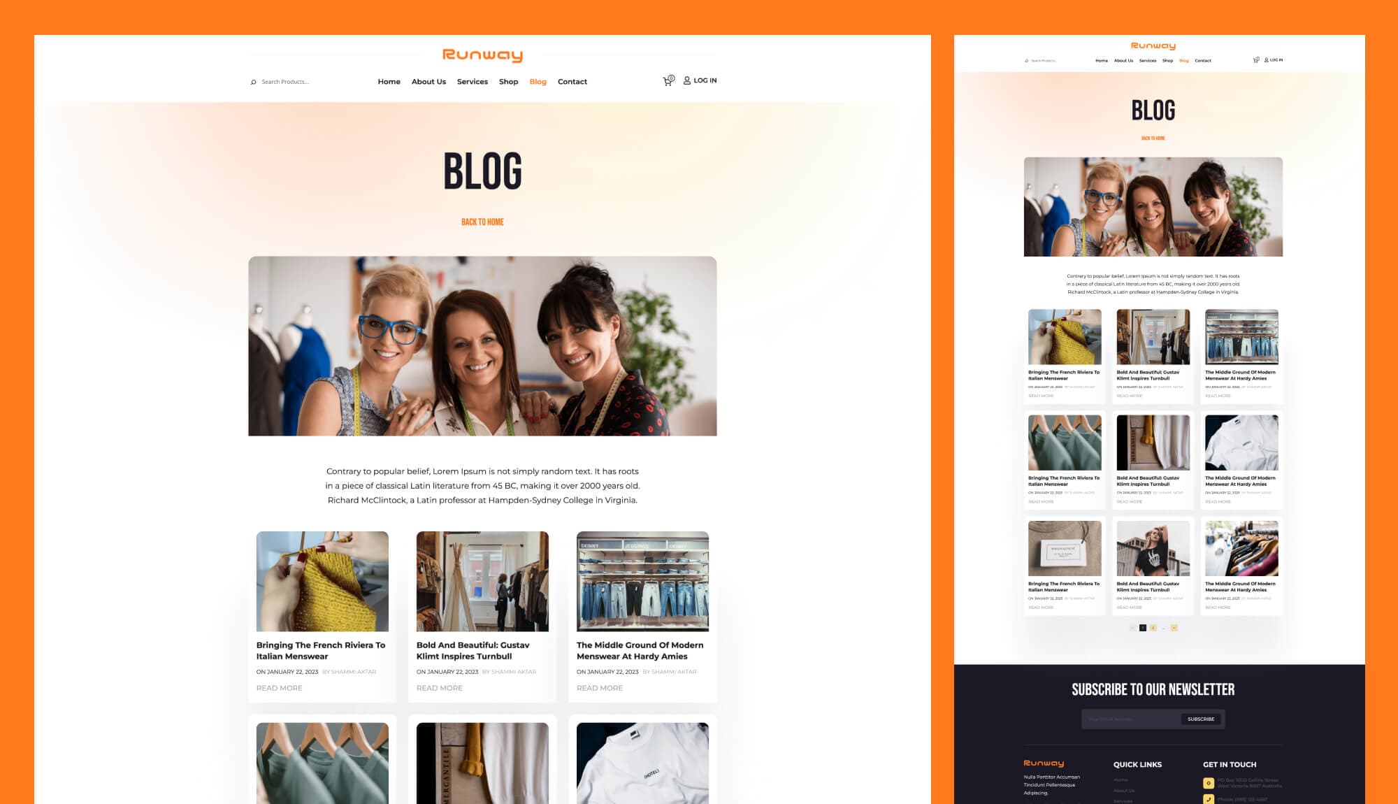 Runway Blog Page For Gutenberg By Templately