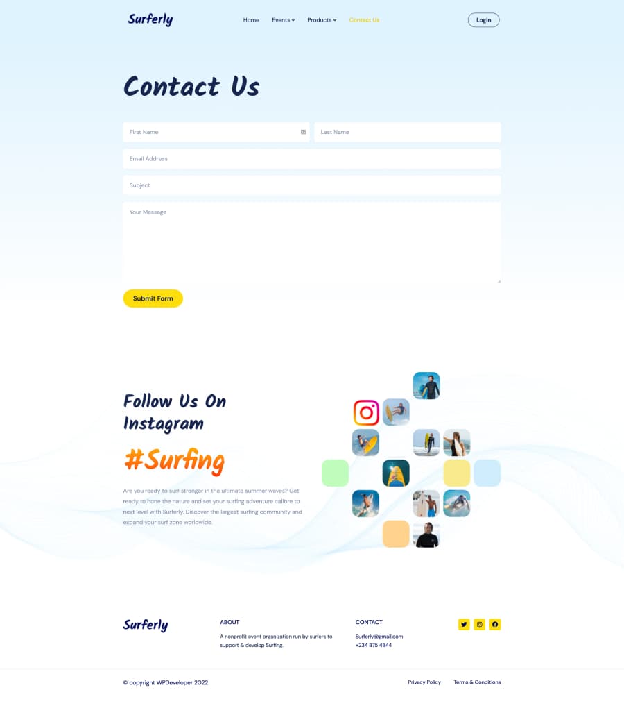 Surferly Contact Page thumbnail