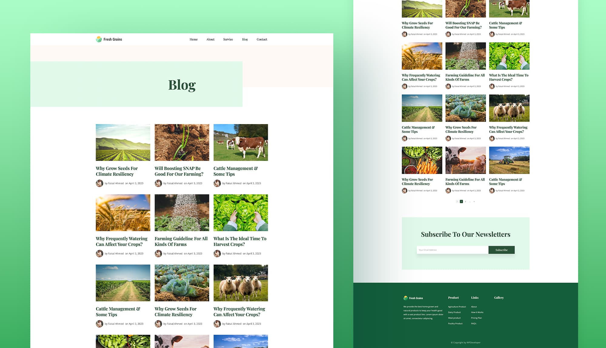 Fresh Grains Blog Page For Gutenberg Banner