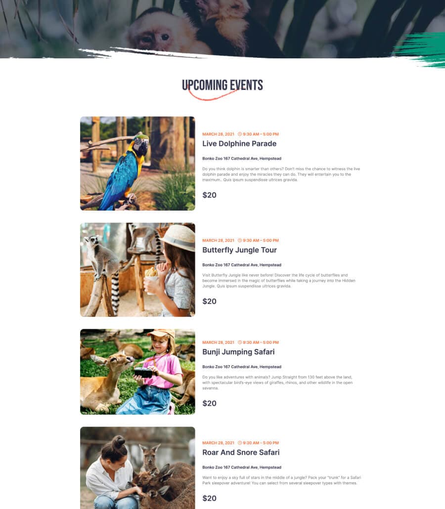 Zoo Park Events Page For Gutenberg thumbnail