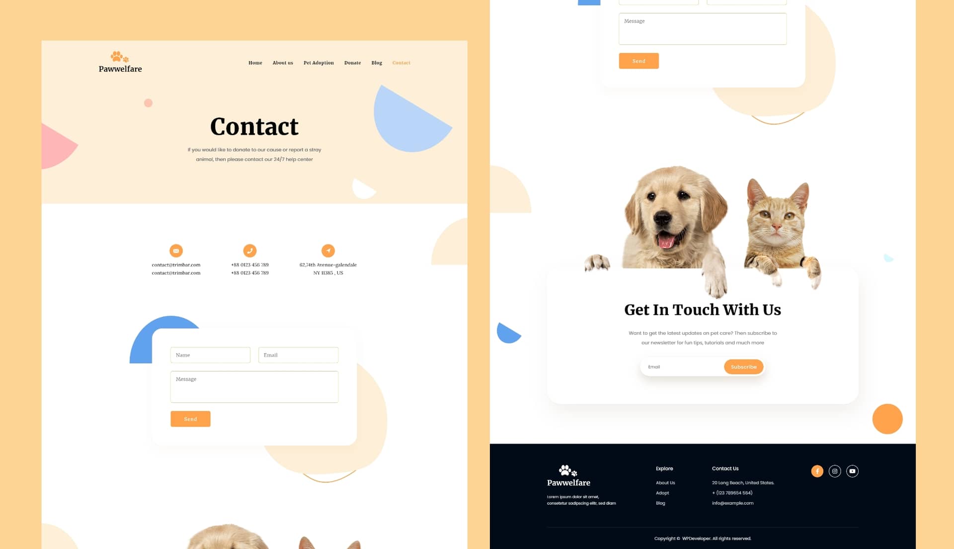 Pawwelfare Contact Page By Templately
