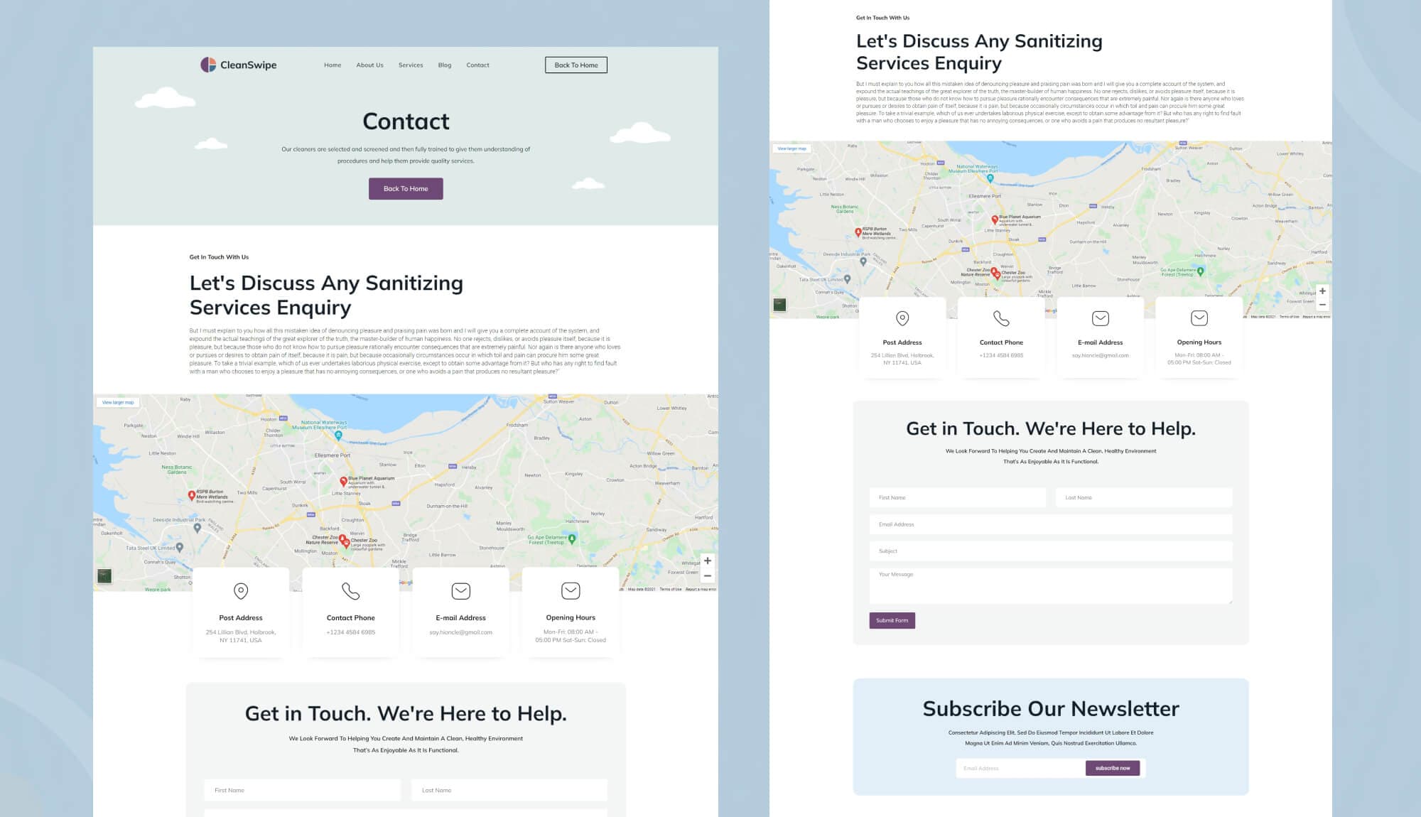 CleanSwipe Contact Page Banner