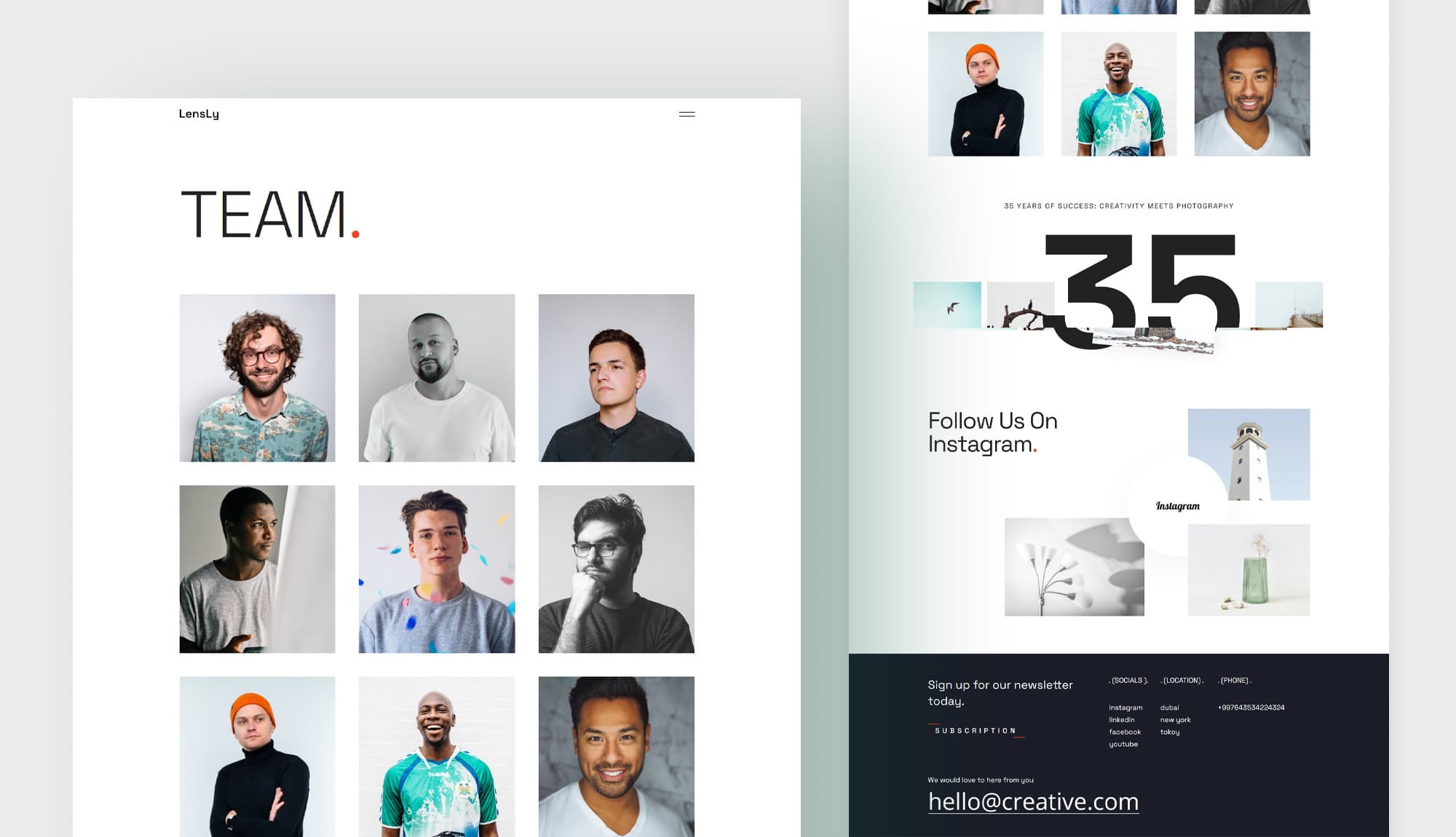 LensLy Team Page For Gutenberg Banner