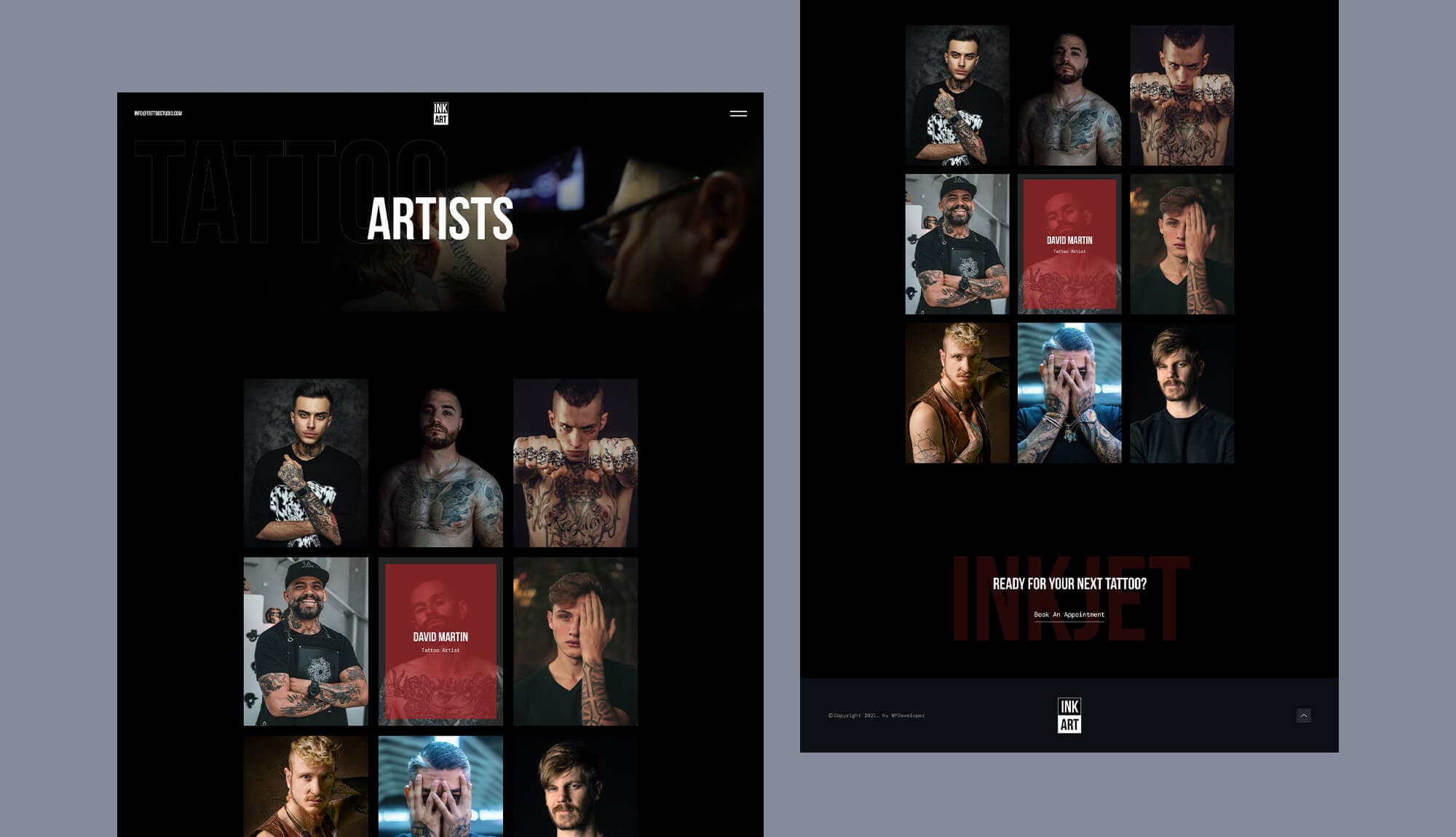 Ink Art Artist Page Banner