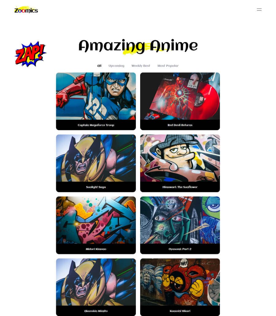 Zoomics Anime Collection Page thumbnail
