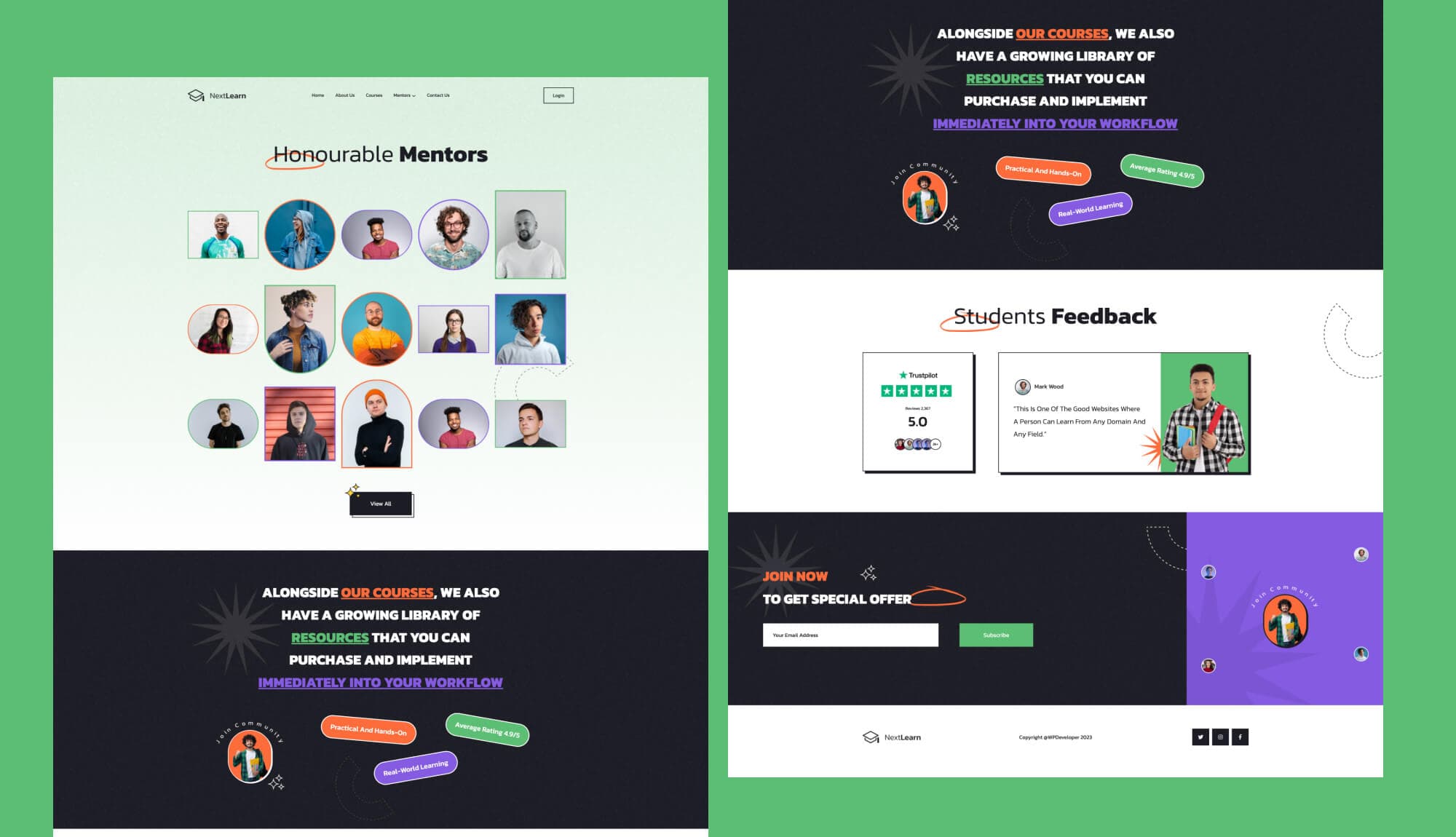NextLearn Mentors Page For Gutenberg Banner