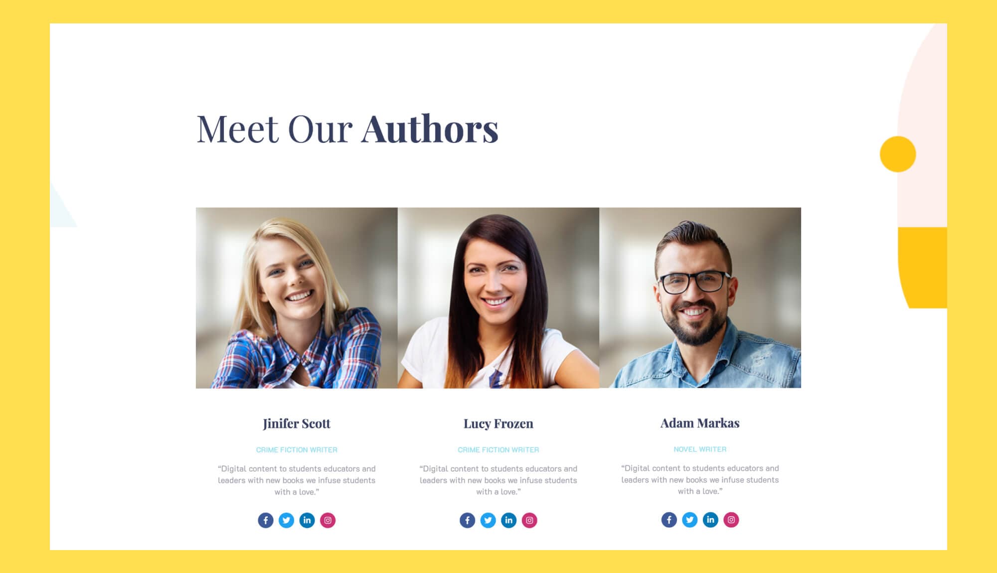 EleBrary Authors Section For Gutenberg Banner