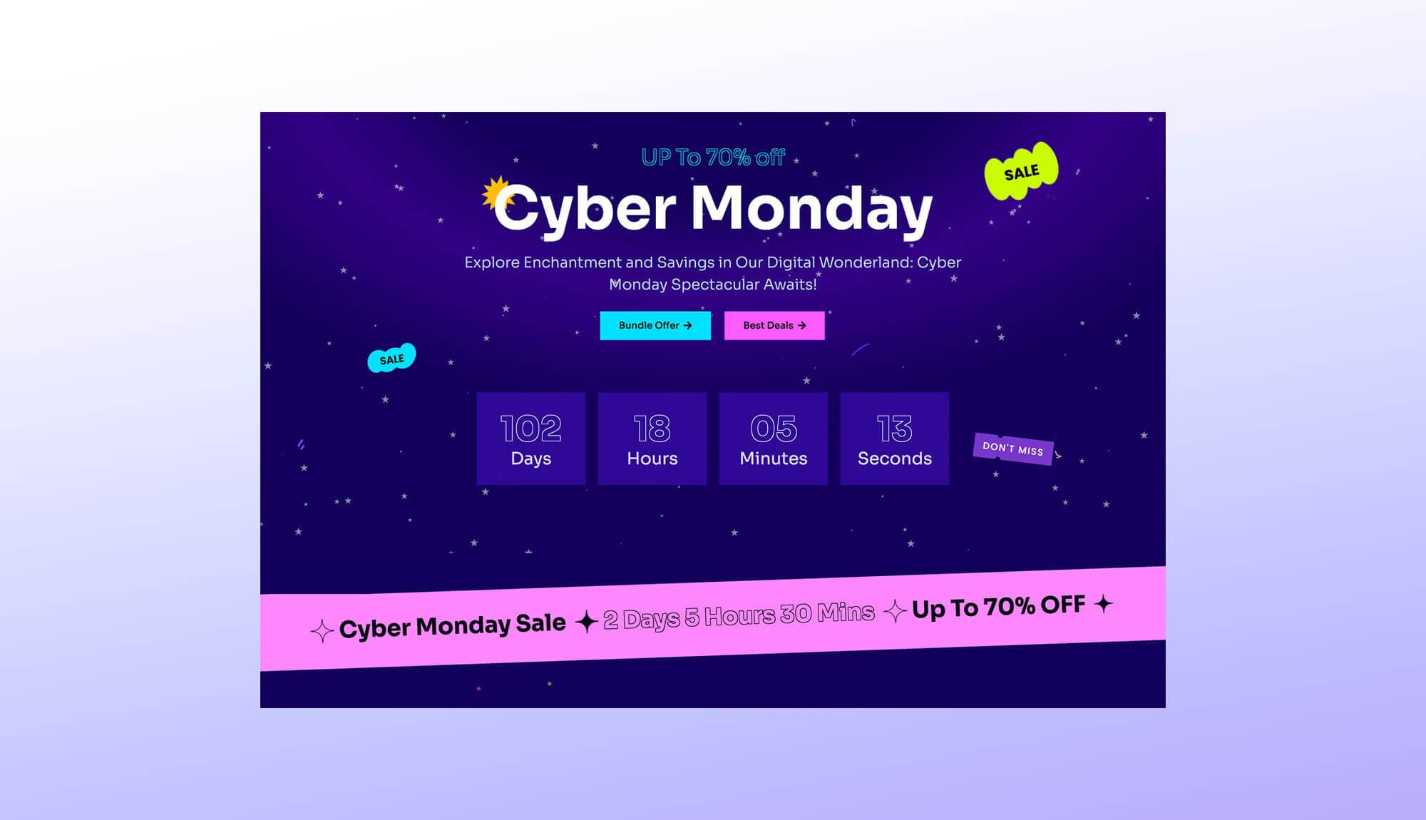 BlackMania Cyber Monday Hero Section Banner
