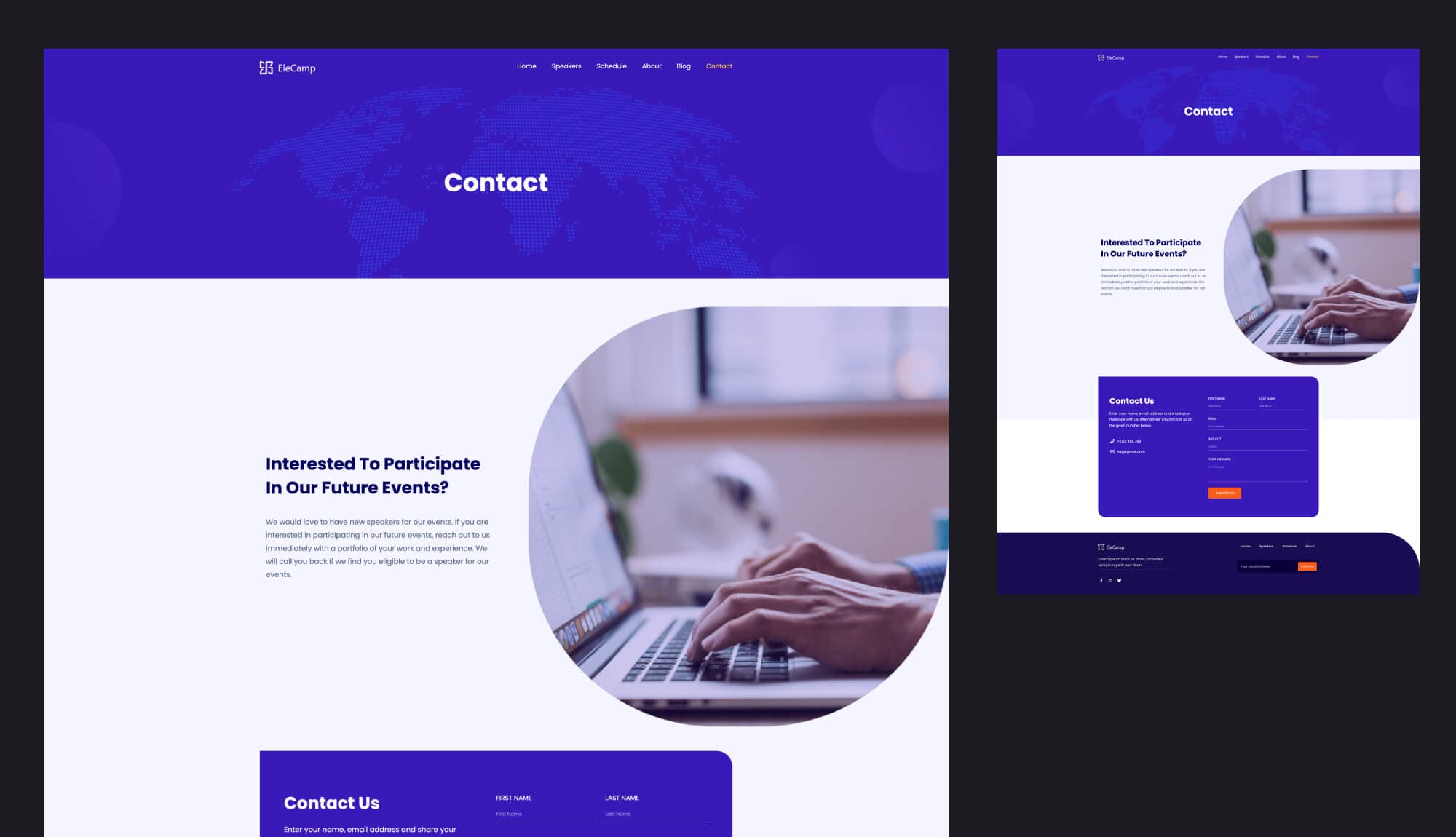EleCamp Contact Page For Gutenberg By Templately