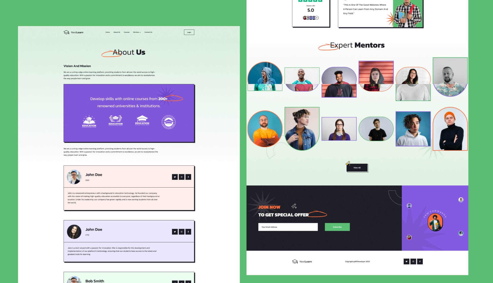 NextLearn About Page For Gutenberg Banner