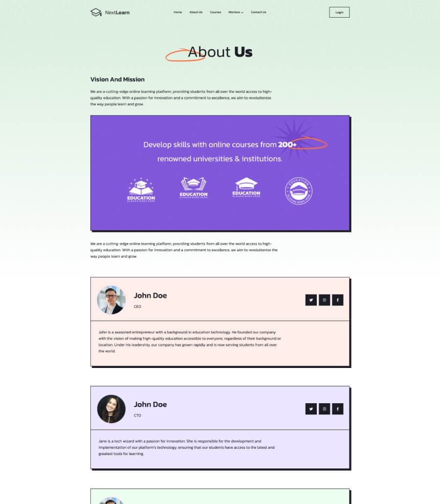 NextLearn About Page For Gutenberg thumbnail