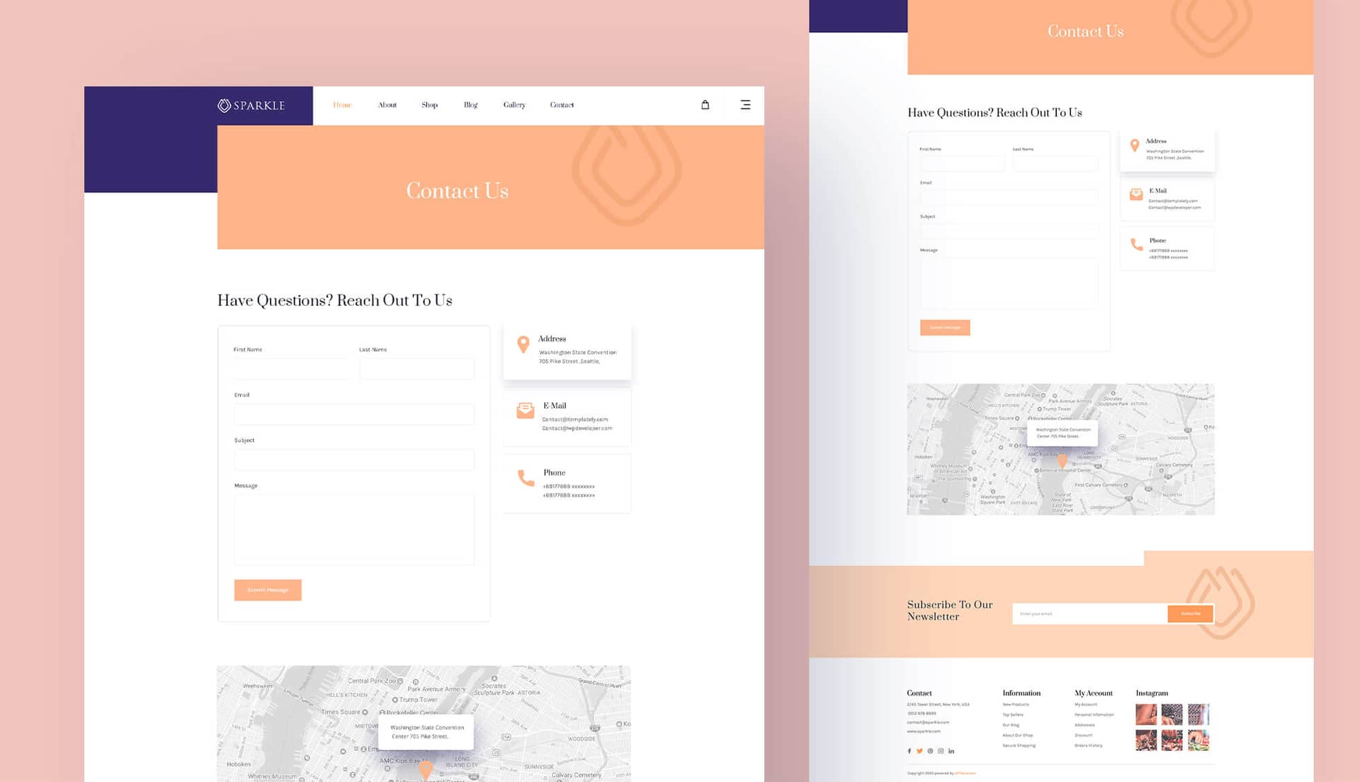 Sparkle Contact Page By Templately