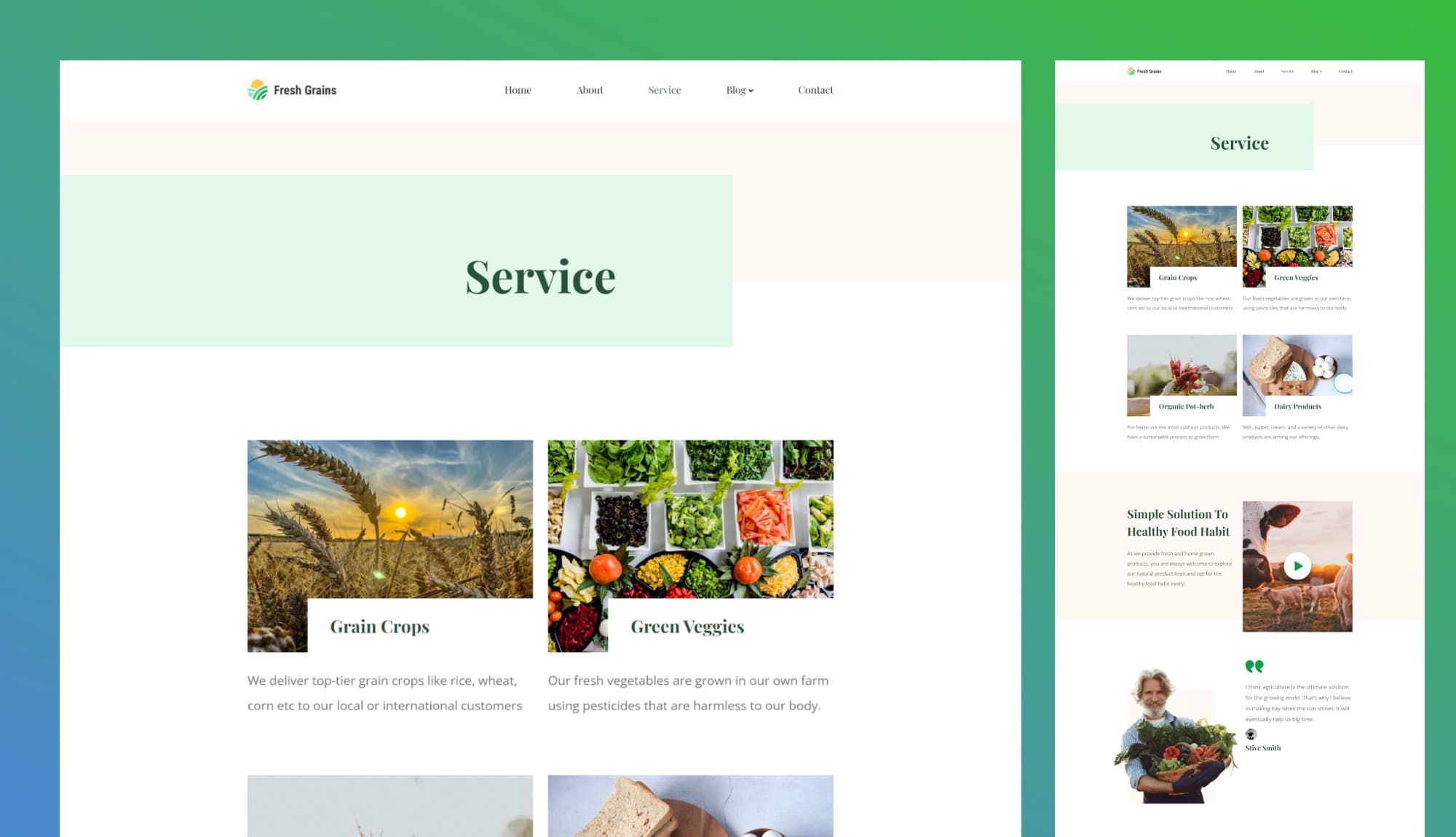 Fresh Grains Services Page Banner