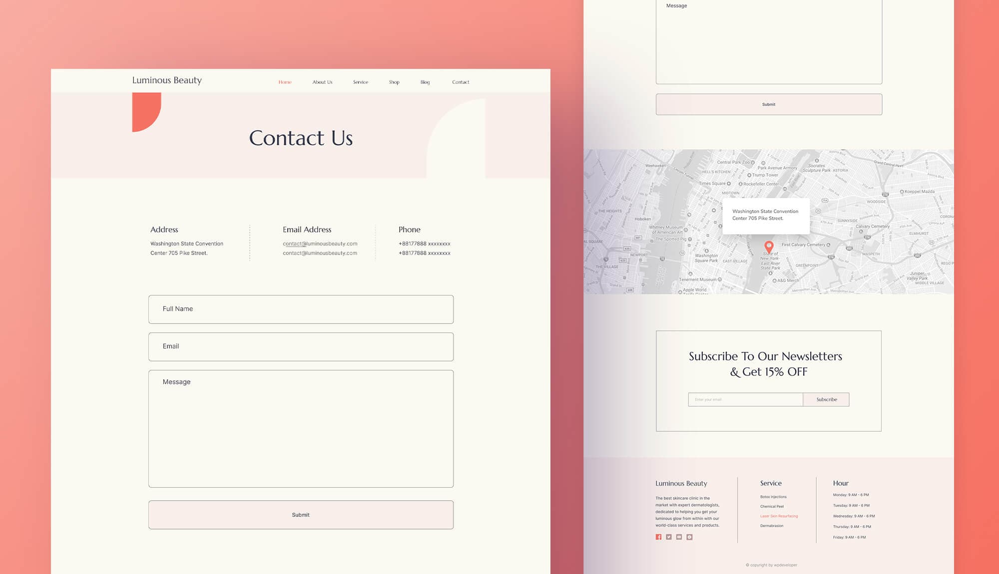 Luminous Beauty Contact Page Banner