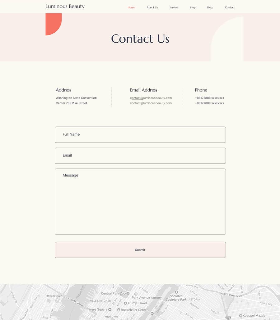 Luminous Beauty Contact Page thumbnail