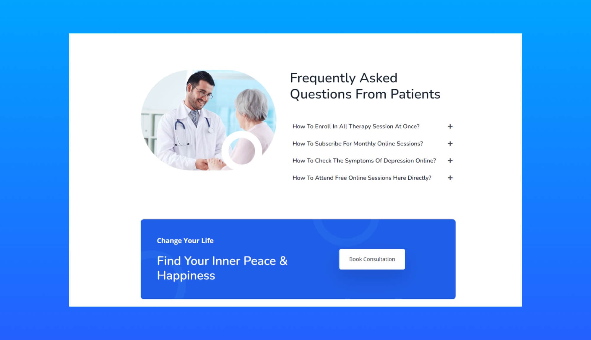 Holistic Wellness FAQ Section For Gutenberg Banner