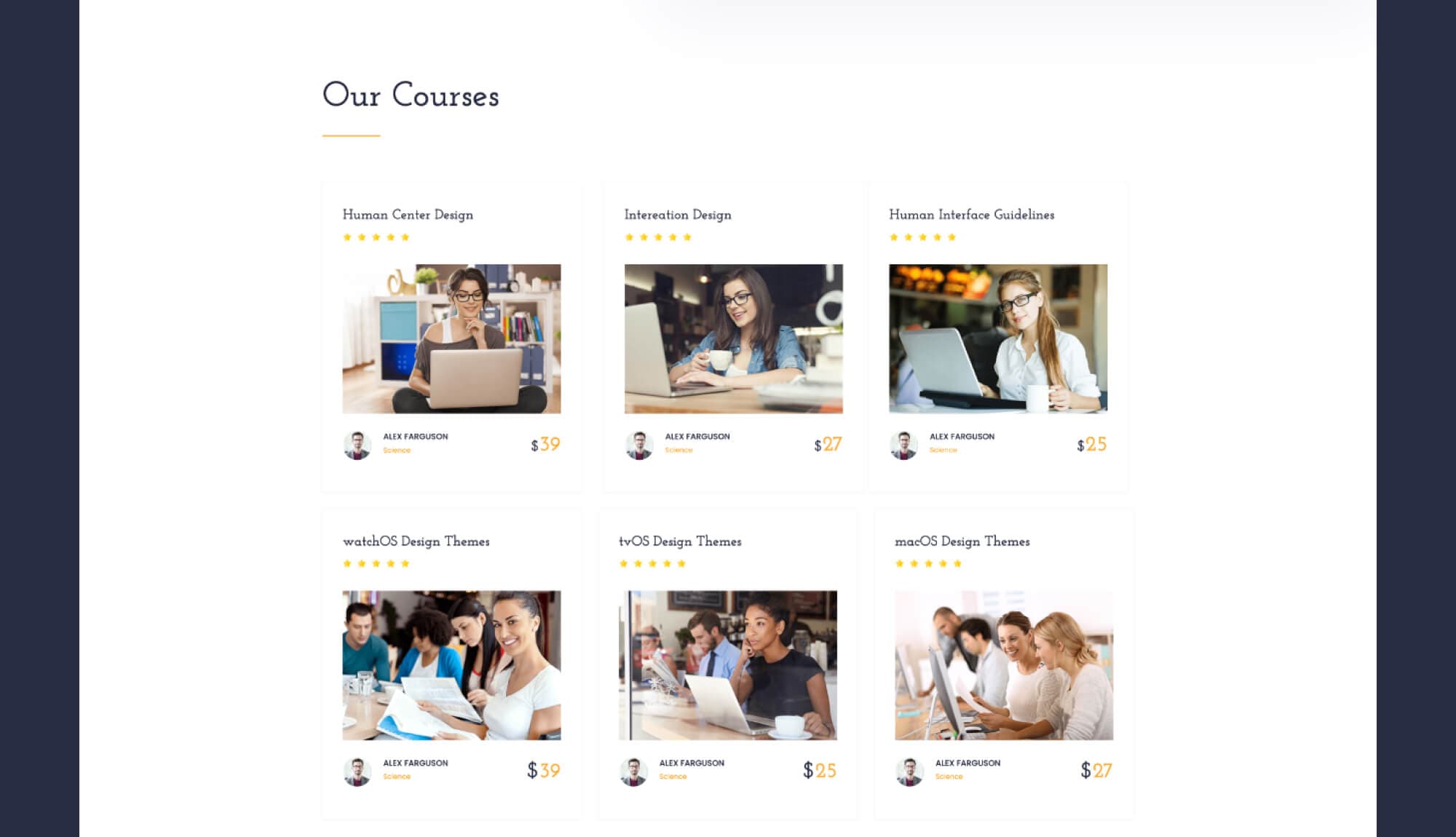 EduBee Courses Section For Gutenberg Banner