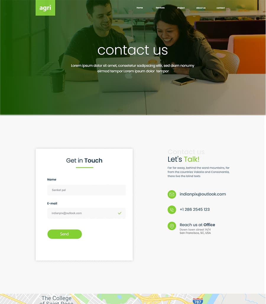 AgriTech Contact Page thumbnail