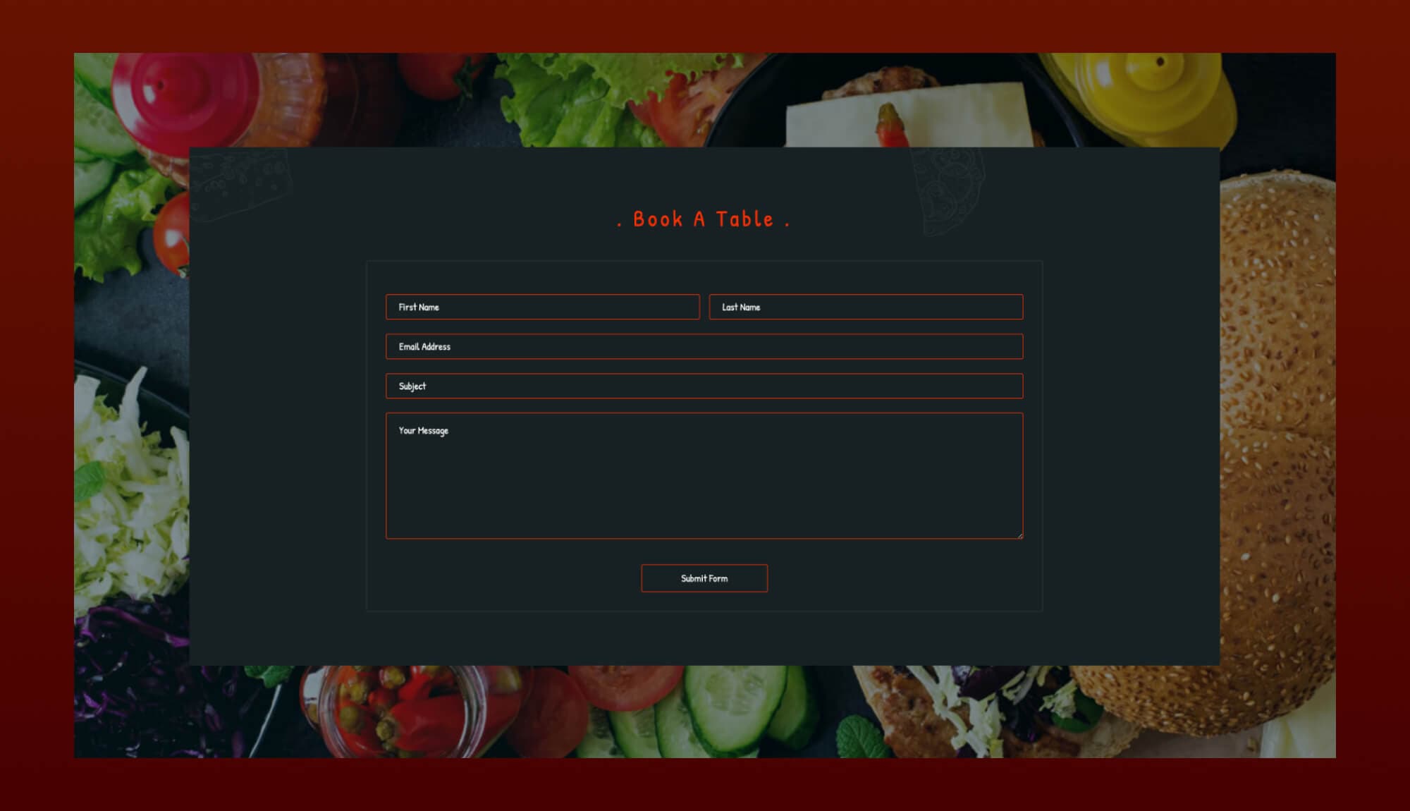 Desilicious Reservation Form Section Banner