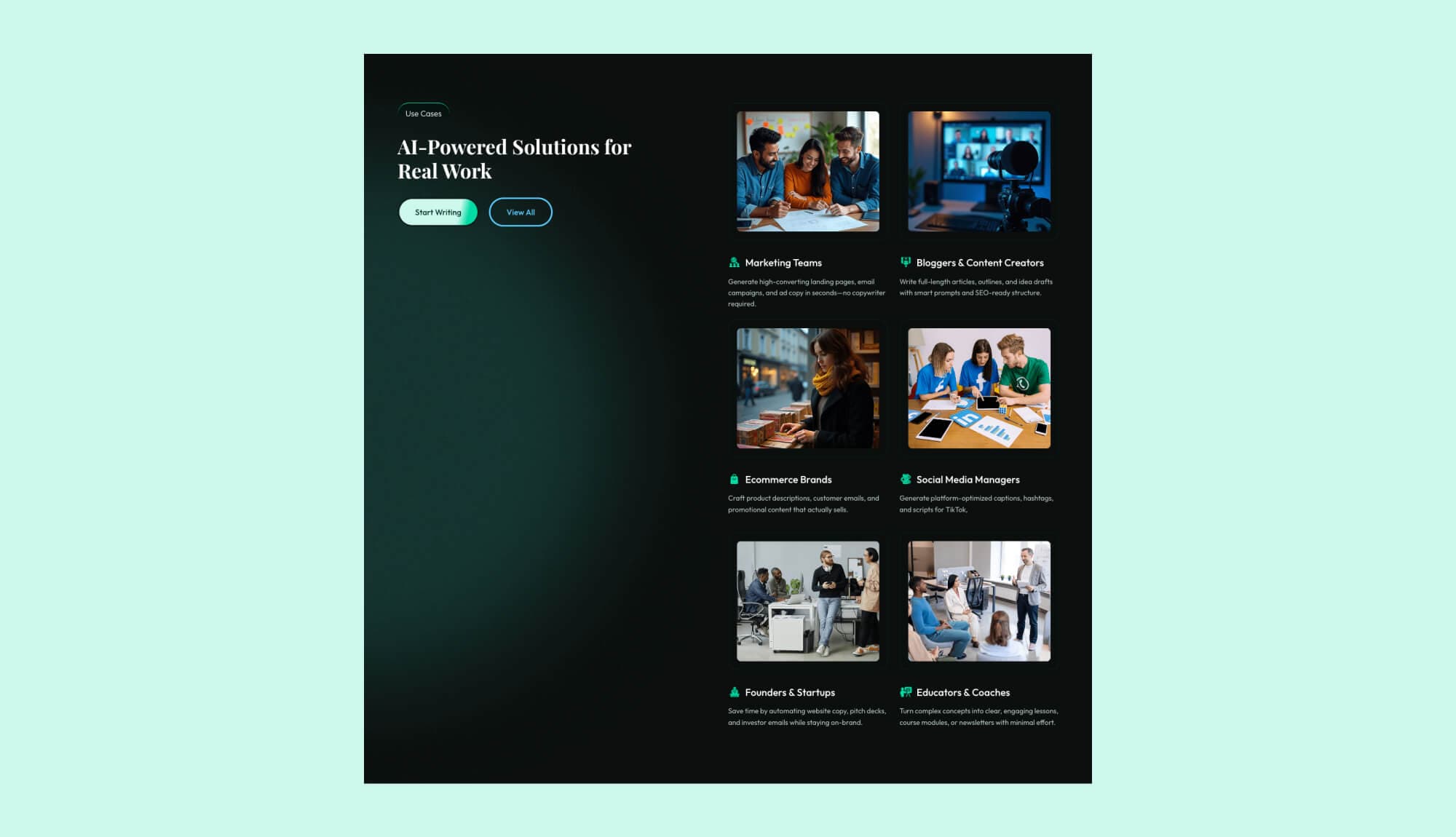 GenInk AI Use Cases Section By Templately