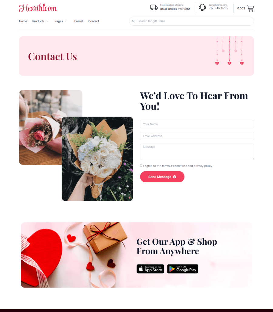 HeartBloom Contact Section thumbnail