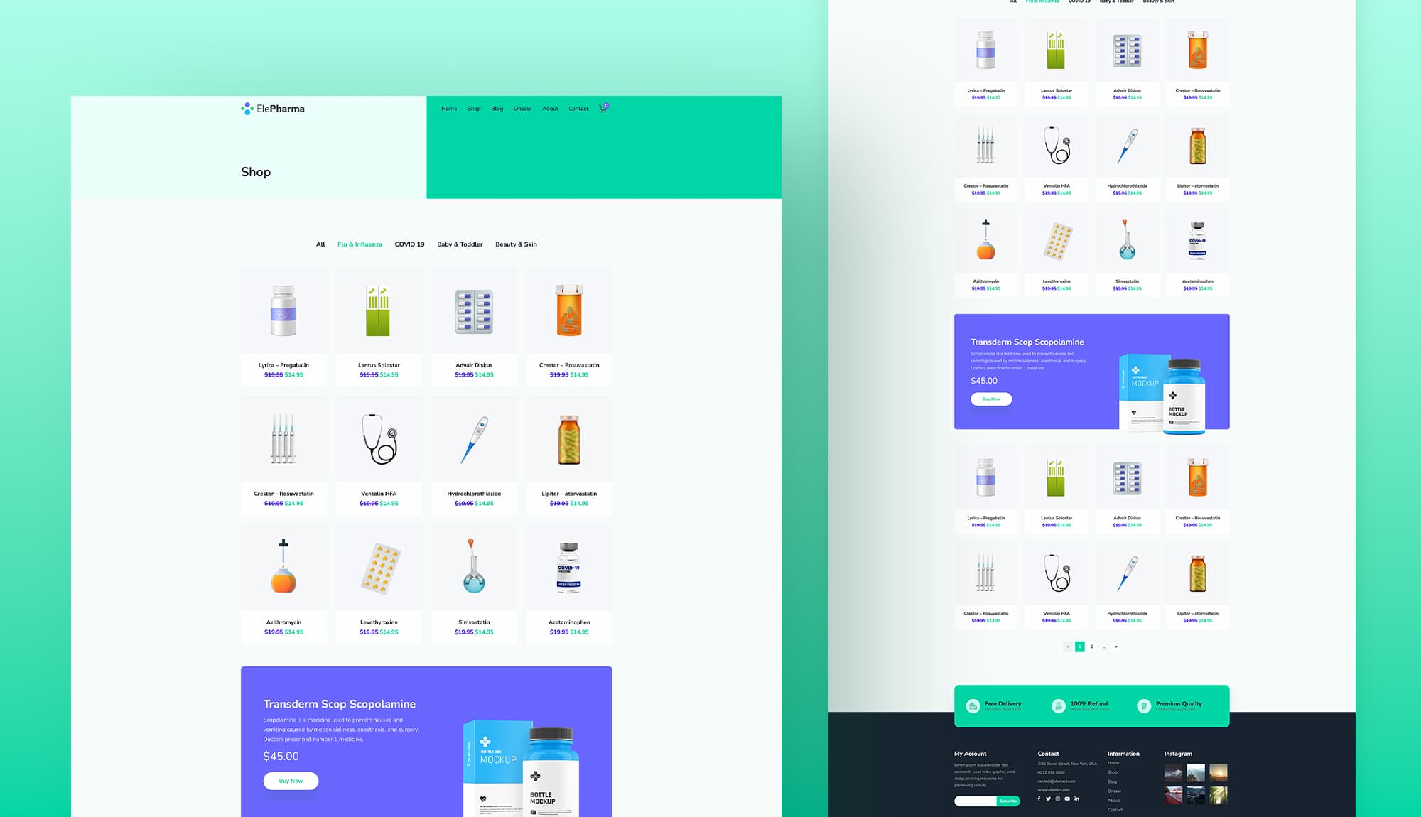 ElePharma Shop Page For Gutenberg Banner