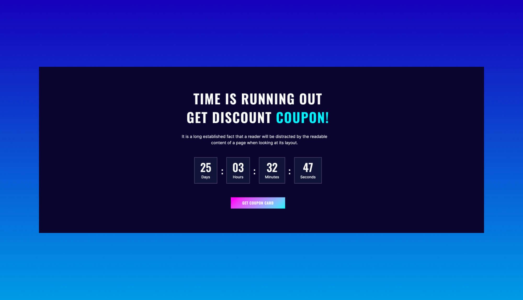CyberSell Countdown Section For Gutenberg Banner