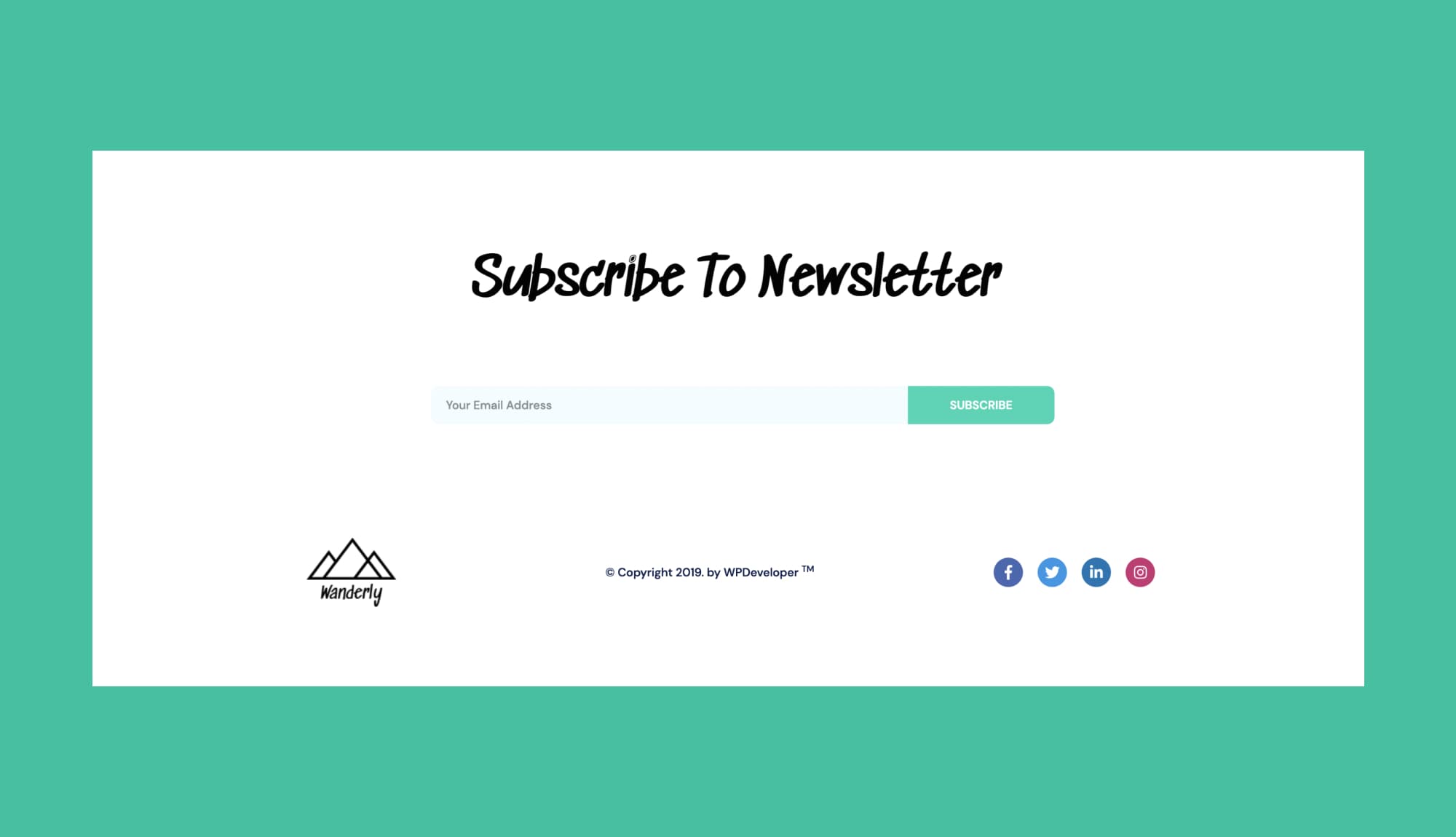 Wanderly Footer Section For Gutenberg Banner