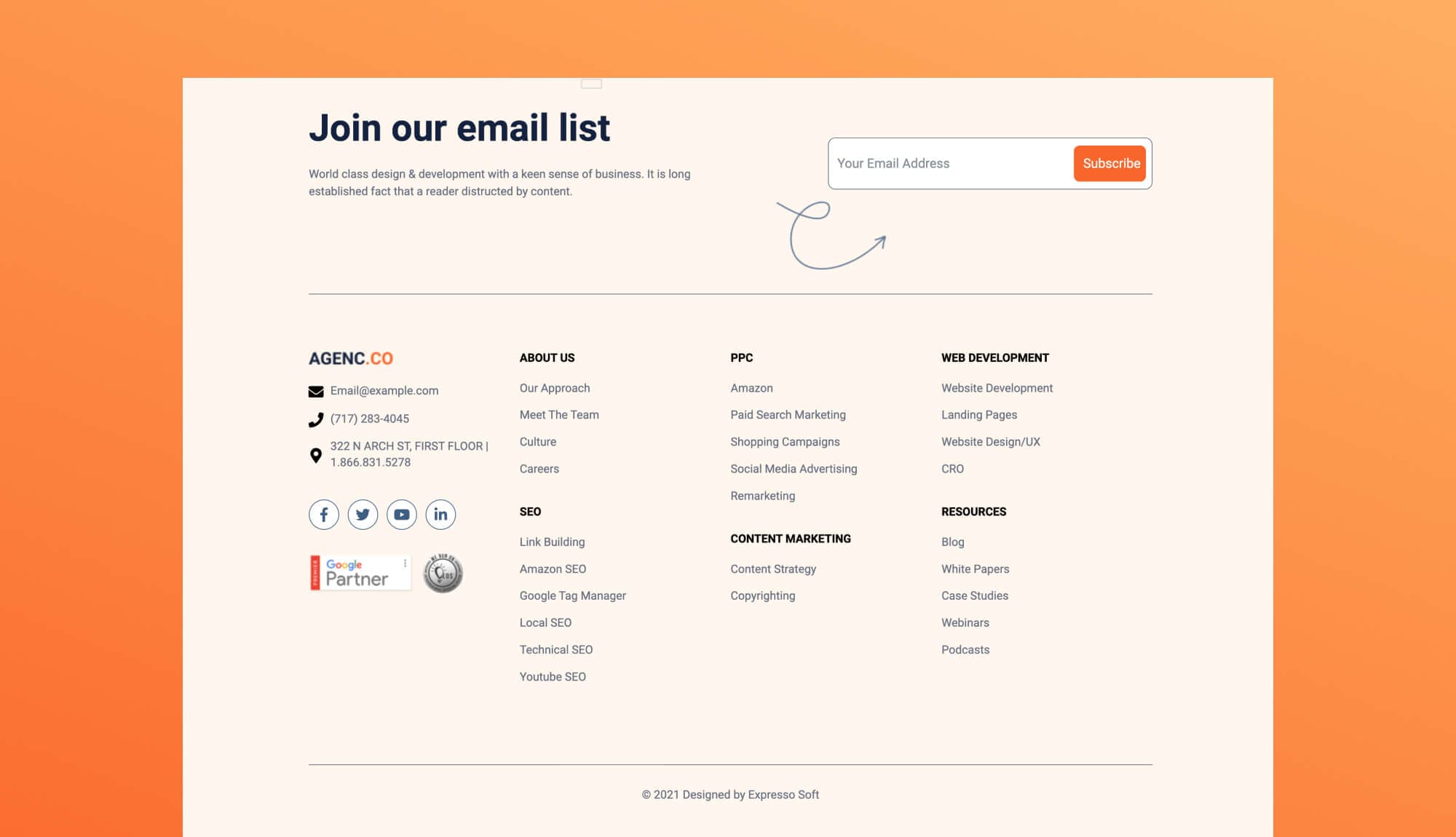 InfinityGrowth Footer Section For Gutenberg Banner