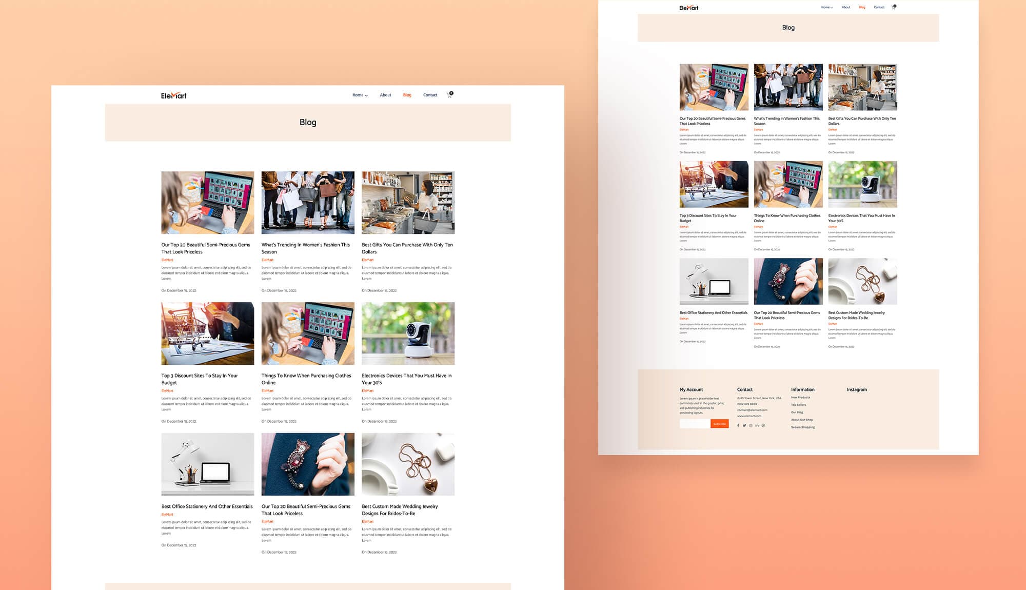 EleMart Blog Page For Gutenberg Banner