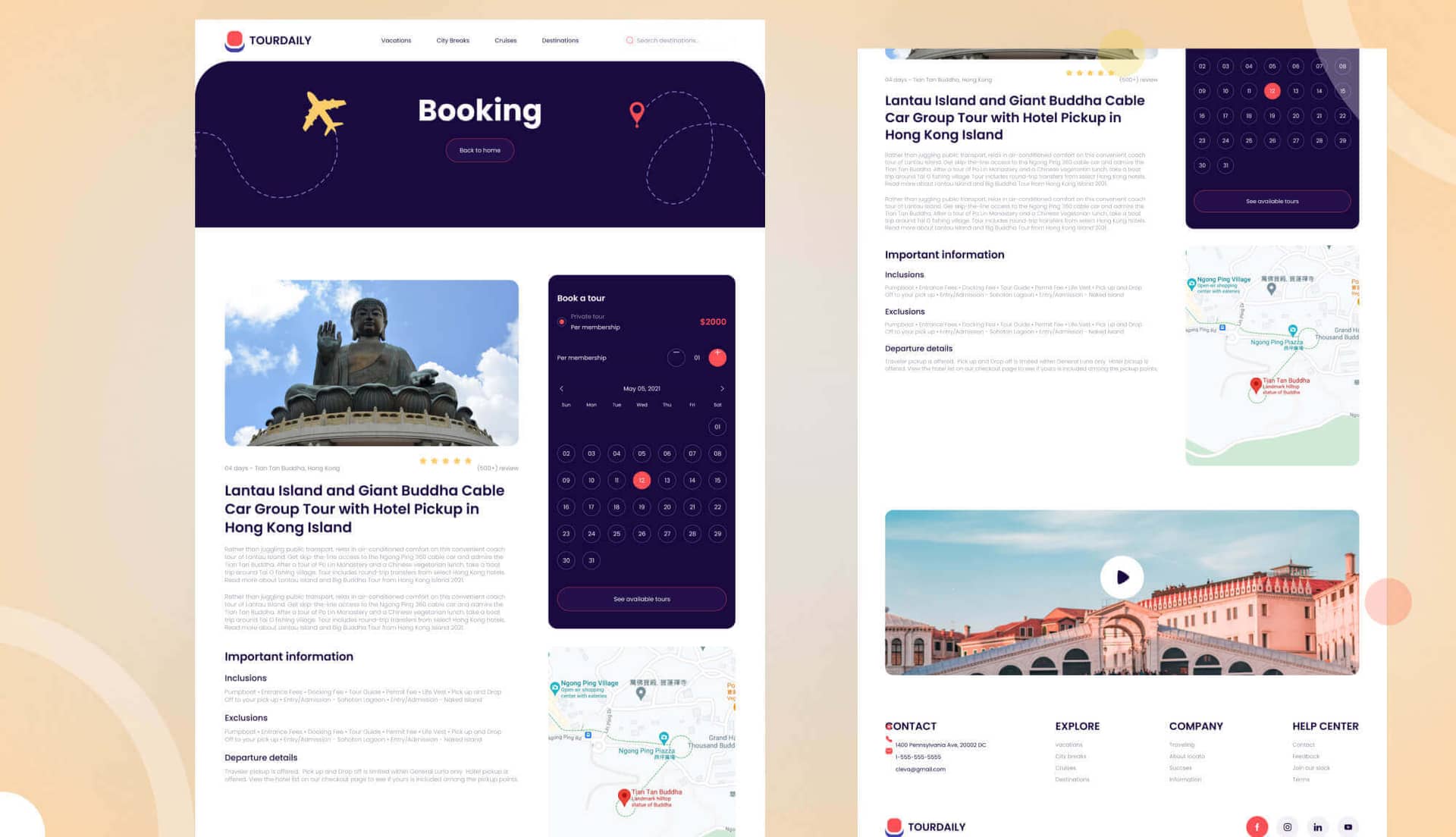 TourDaily Booking Page By Templately