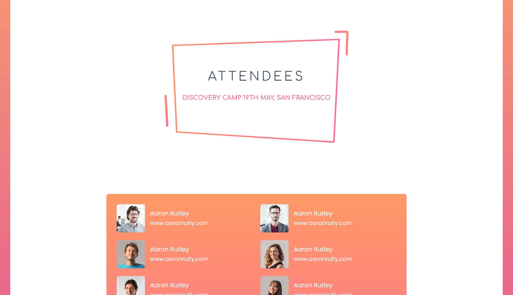 EventGree Attendees Page Lite For Gutenberg Banner