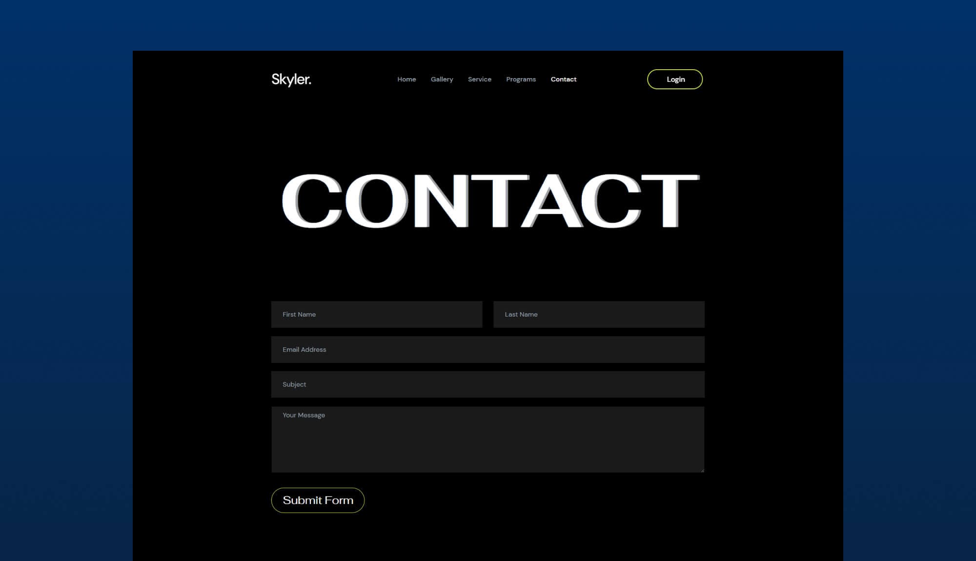 Skyler Contact Page Banner