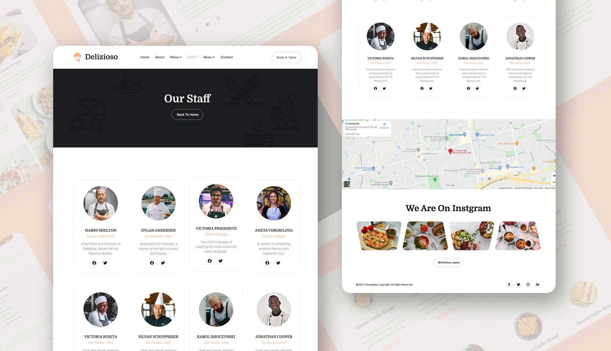 Delizioso Staff Page Banner