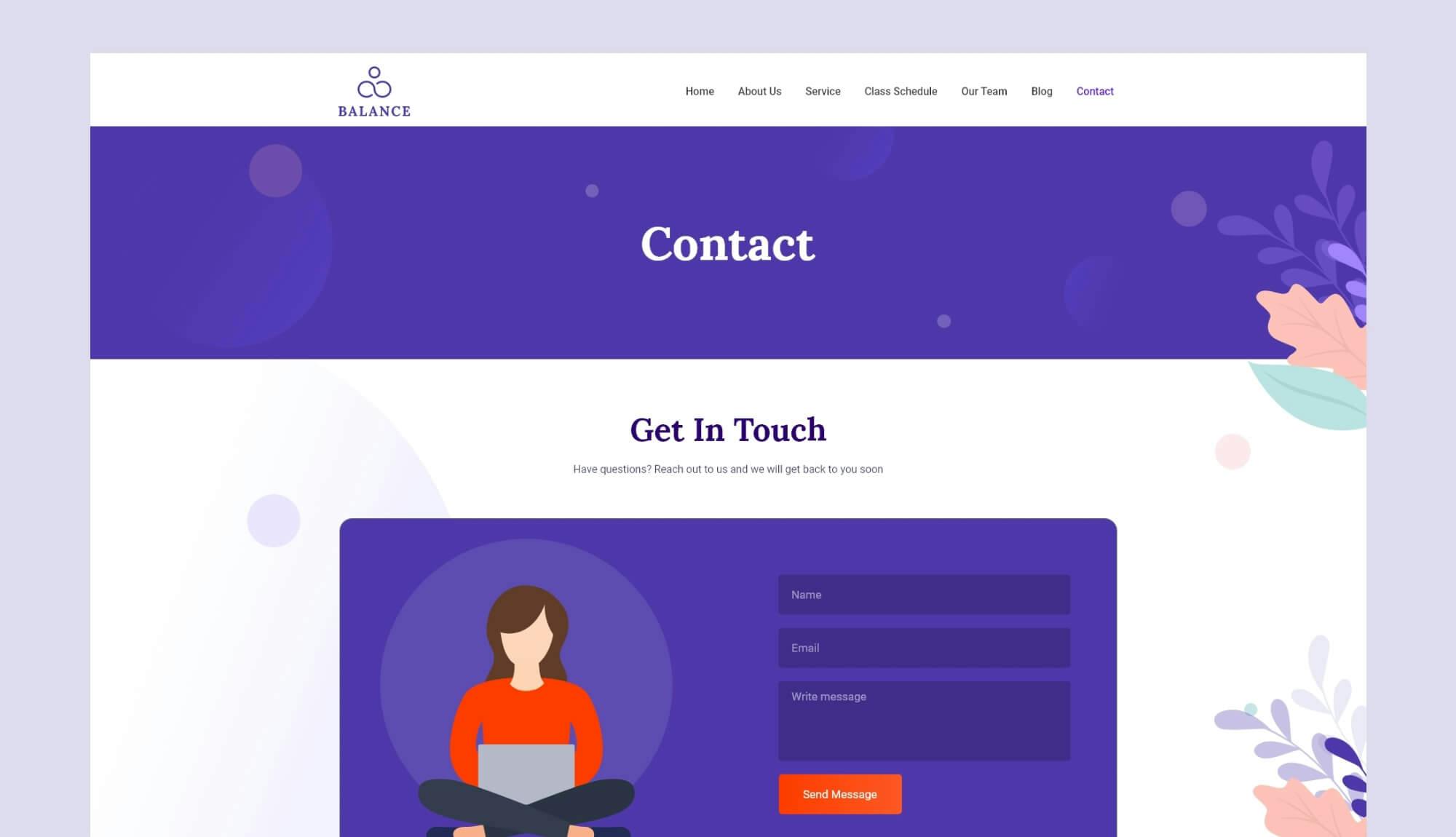 Balance Contact Page Banner