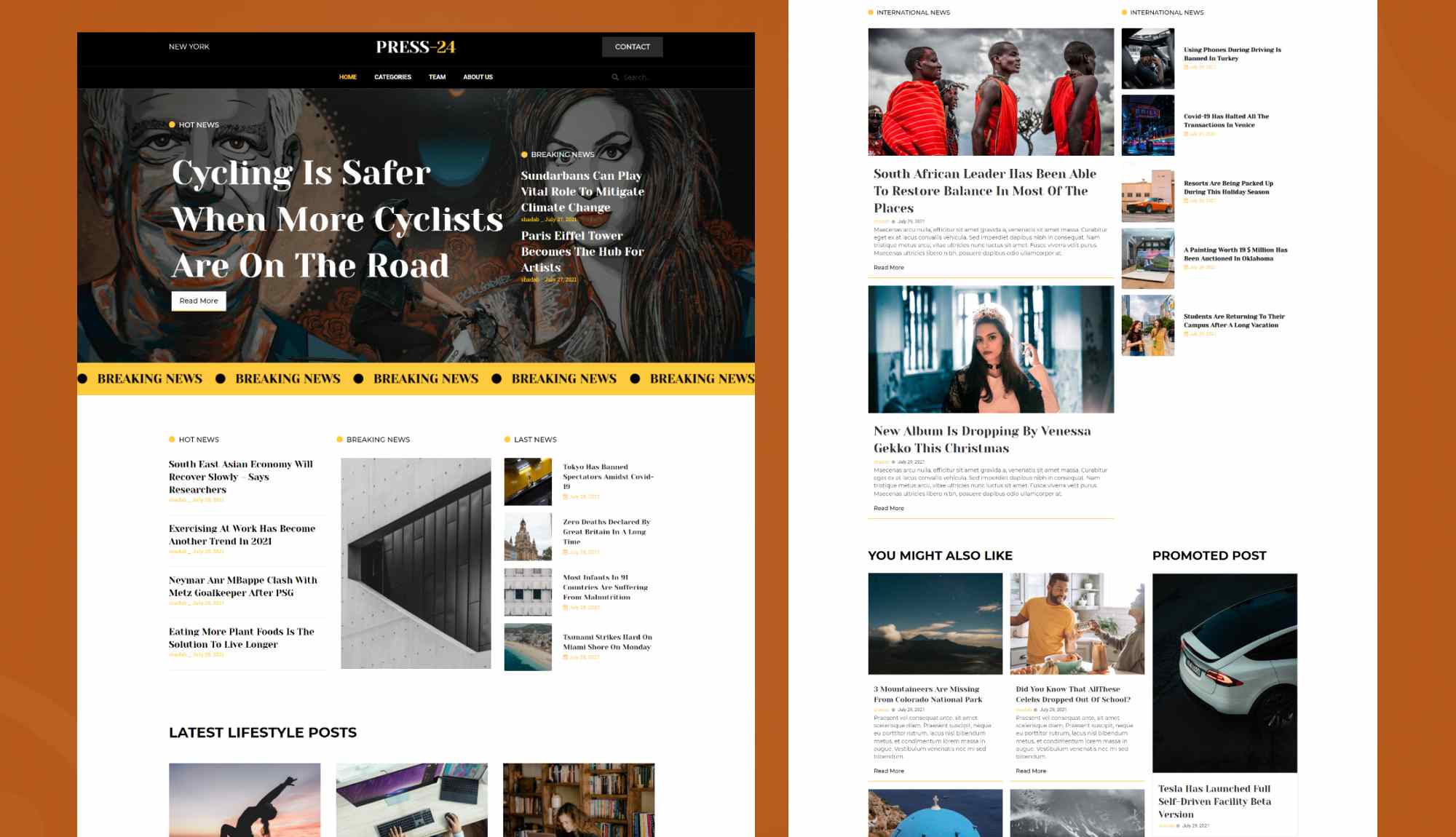 Press24 Home Page By Templately