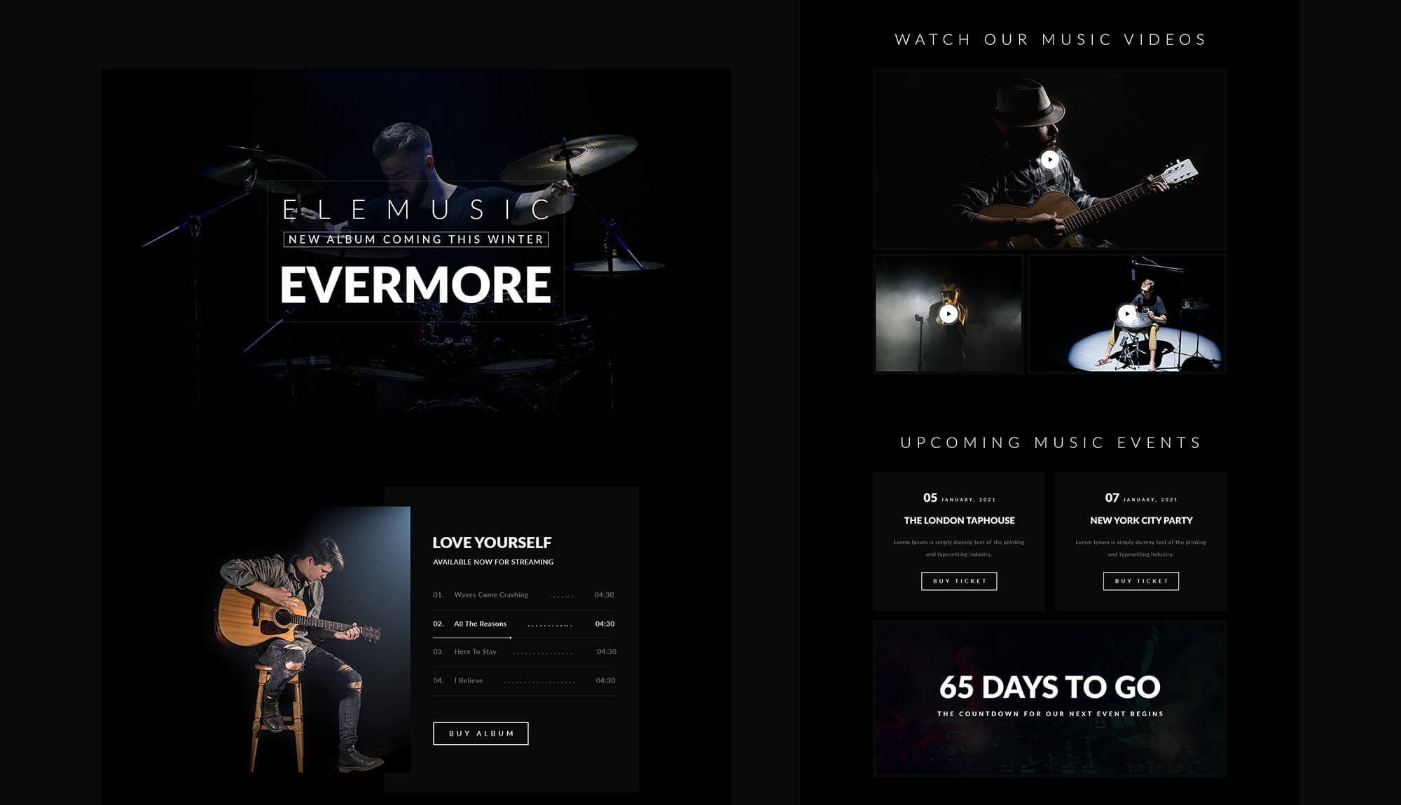 EleMusic Landing Page Banner