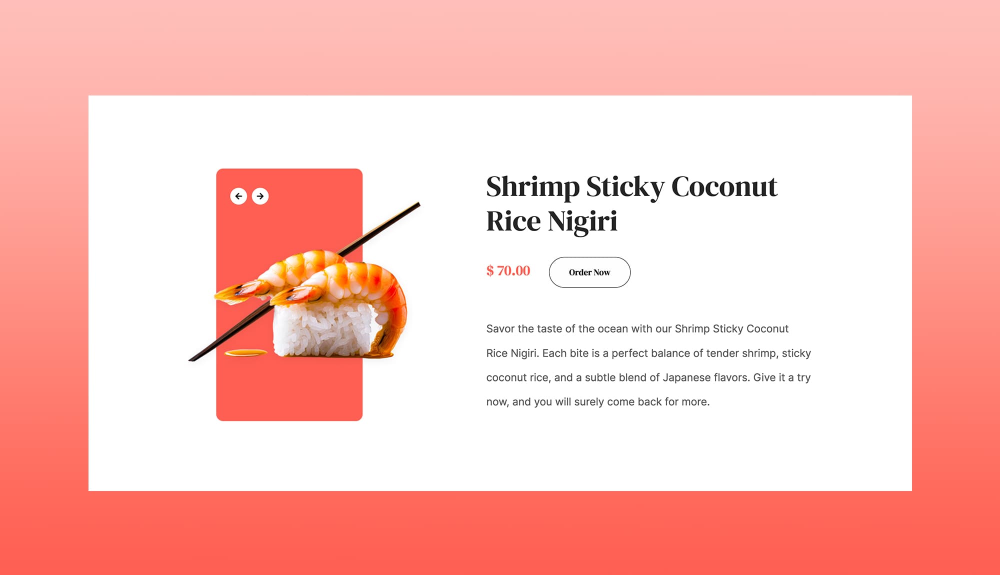 Mochi And Meals Featured Product Section For Gutenberg Banner