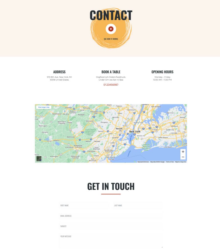 Get Pizza Contact Page For Gutenberg thumbnail