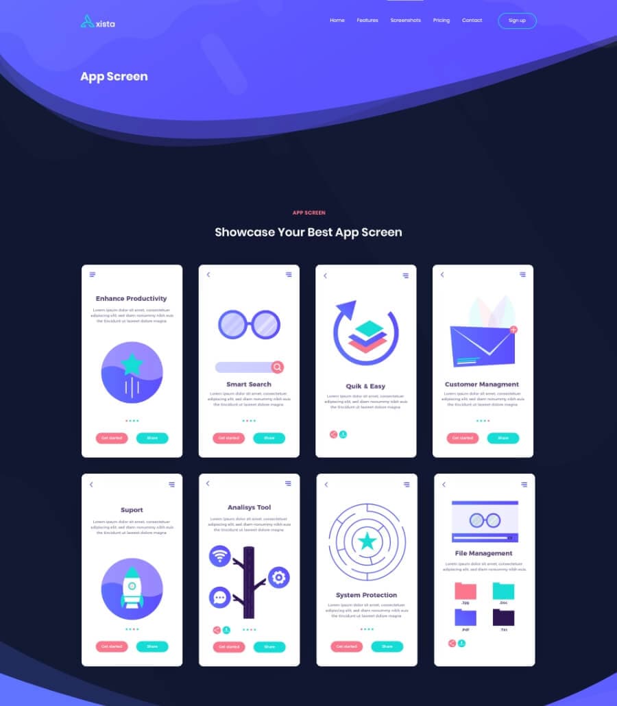 AppMentor App Landing Screenshot page (dark) thumbnail
