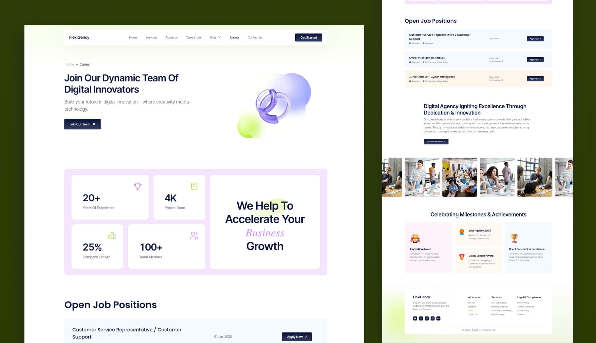 FlexiGency Career Page By Templately