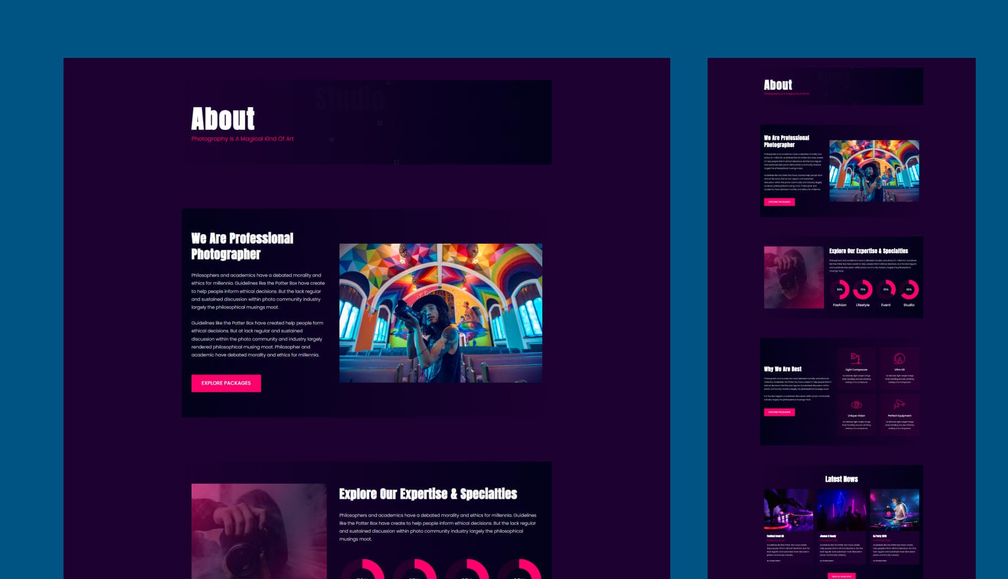 PhotoSpark About Page For Gutenberg Banner