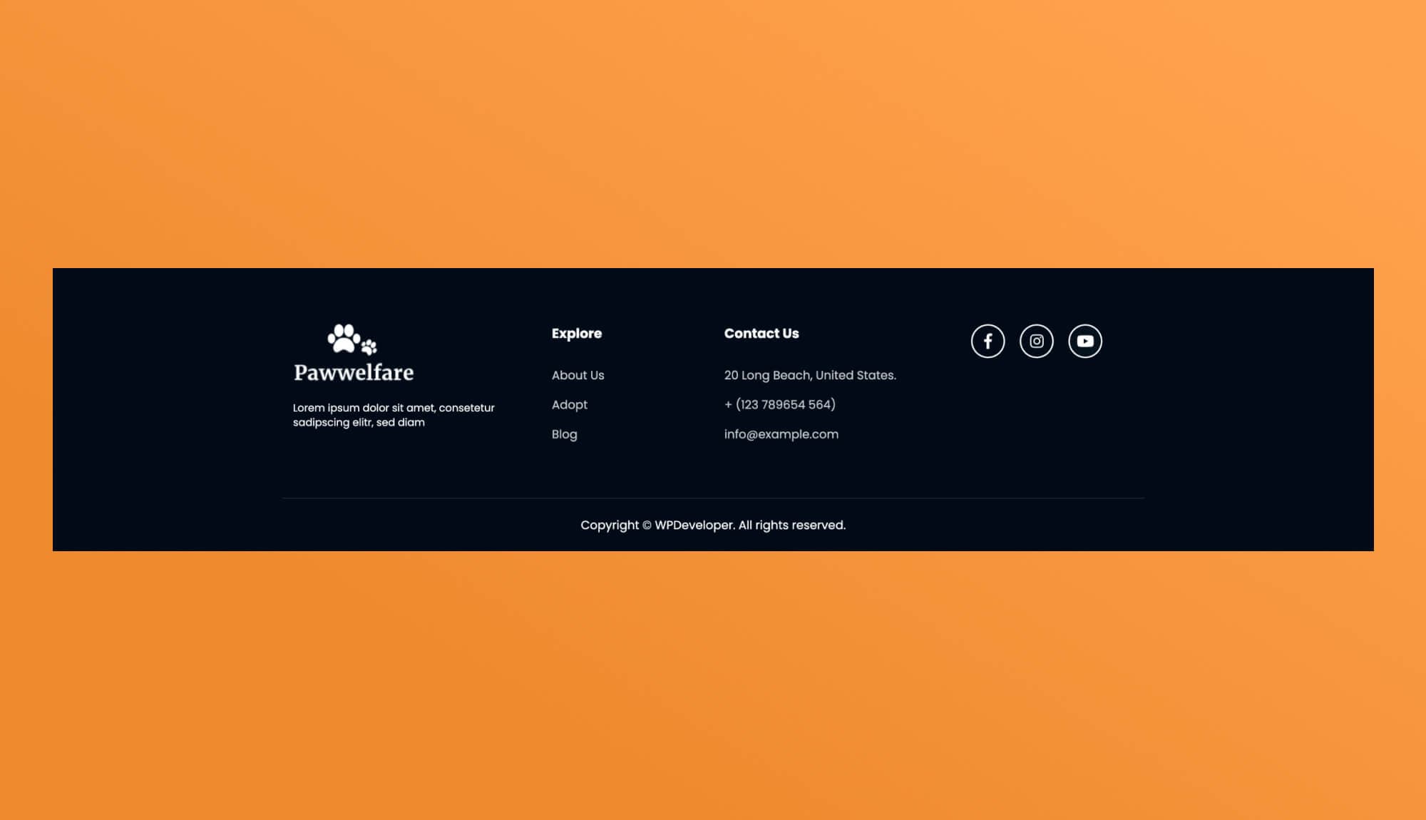 Pawwelfare Footer Section For Gutenberg Banner