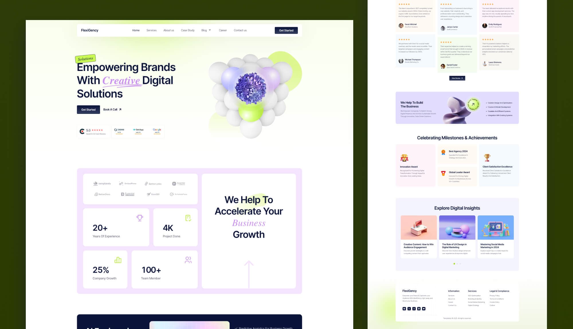 FlexiGency Landing Page By Templately