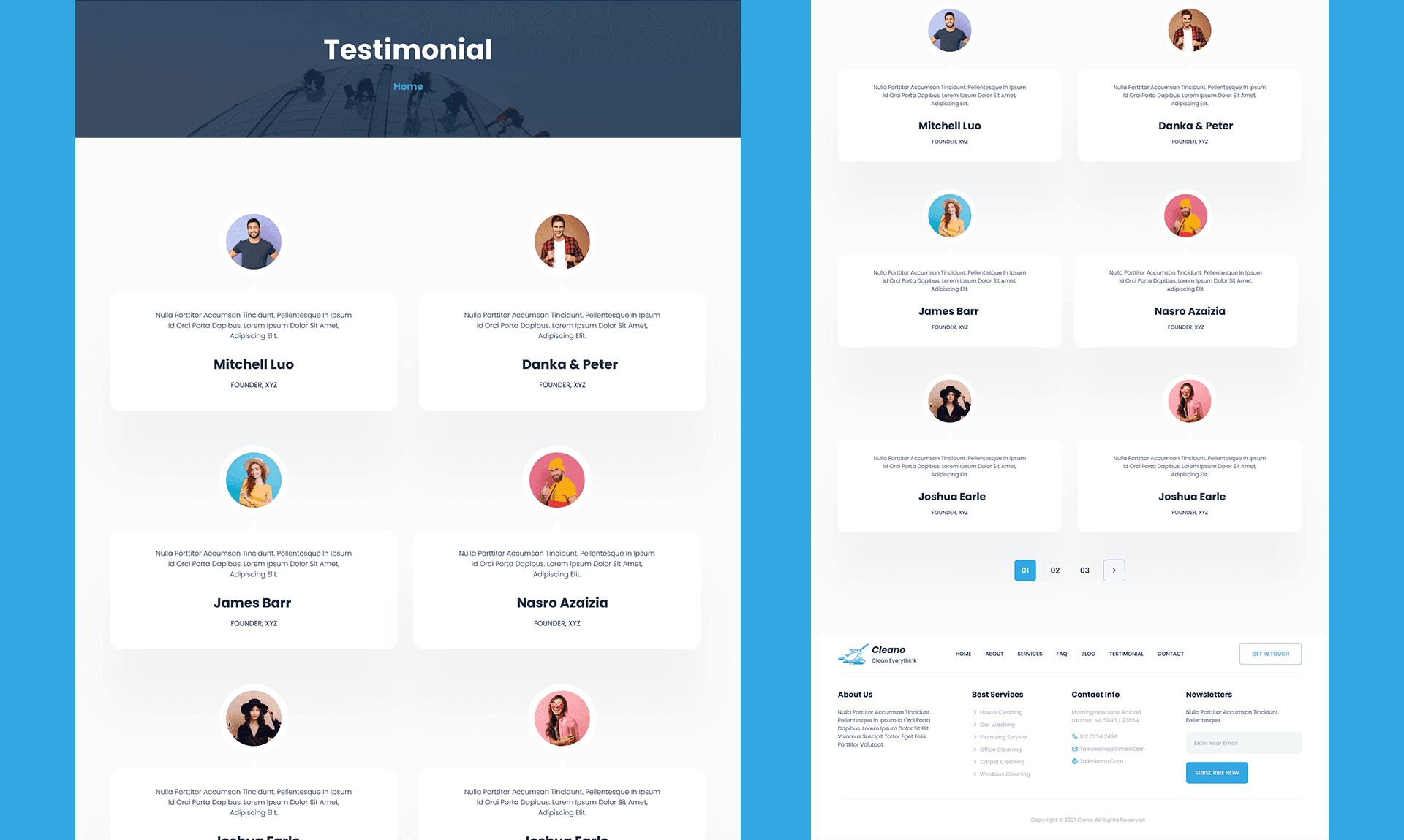 Cleano Testimonial Page Banner