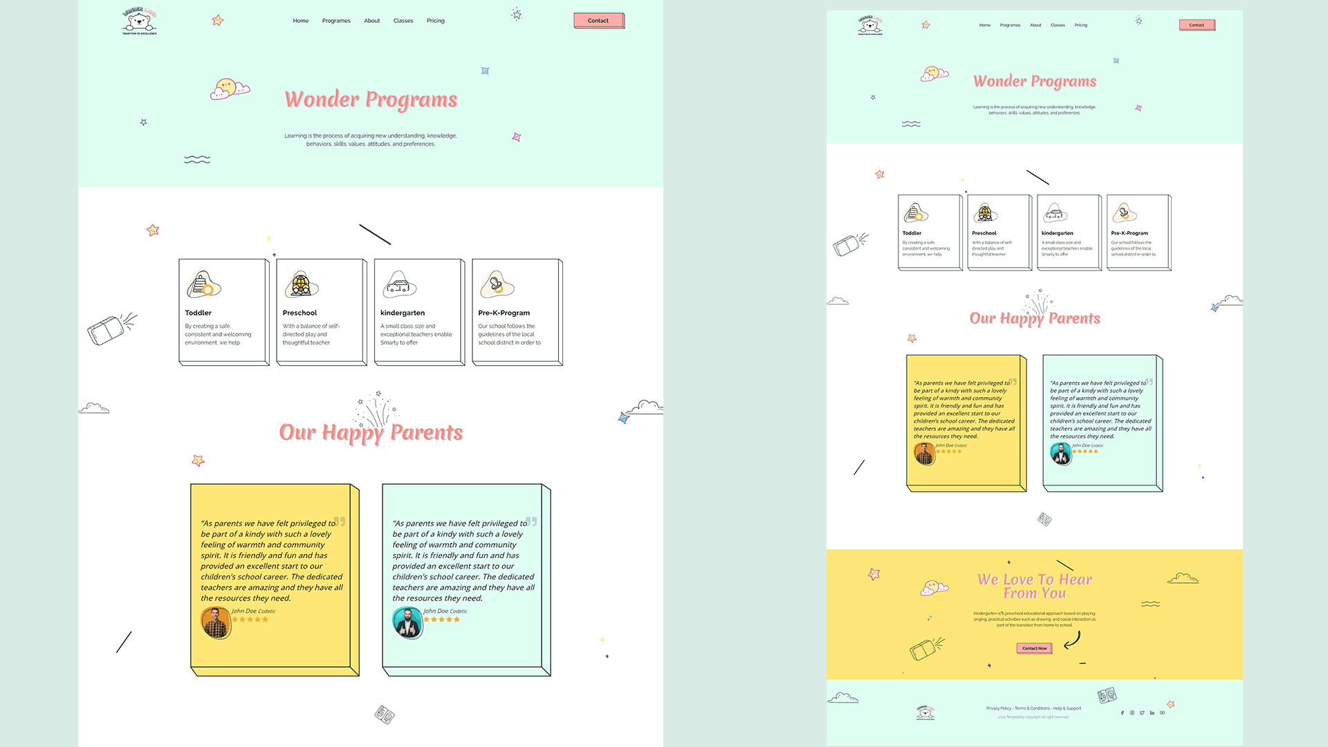 Wonderland Programs Page By Templately