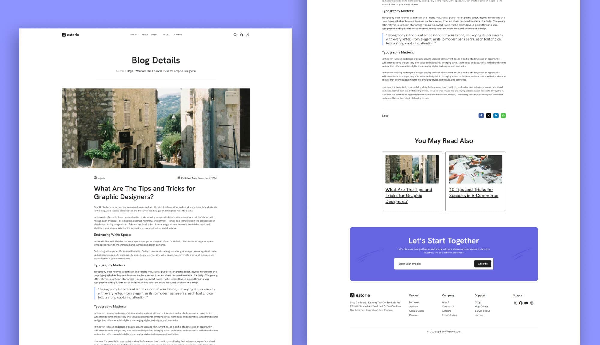 Astoria Blog Details Page for Gutenberg Banner